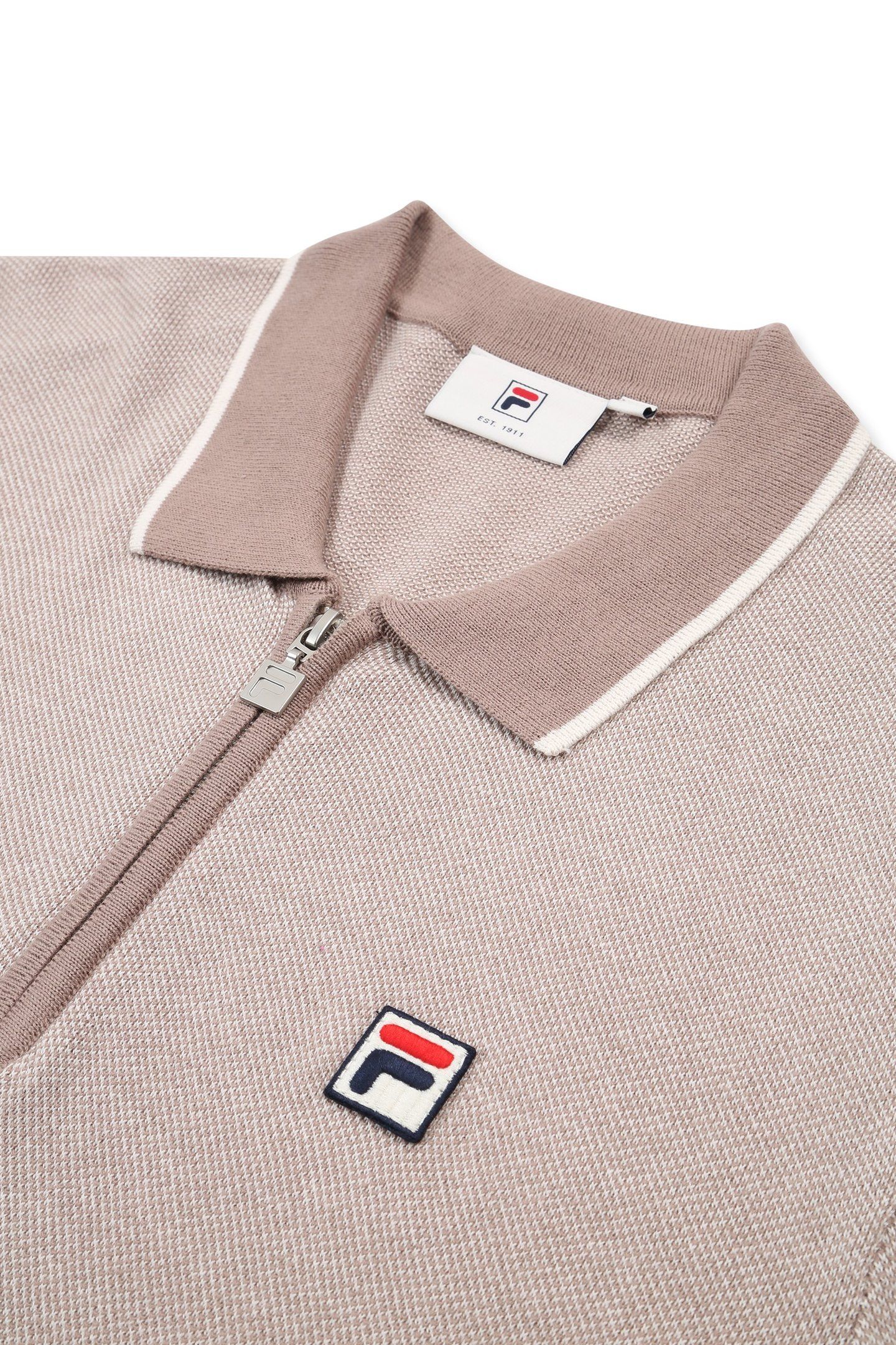 LUCINO REGULAR KNIT POLO SHIRT TAUPE GRAY MELANGE 6