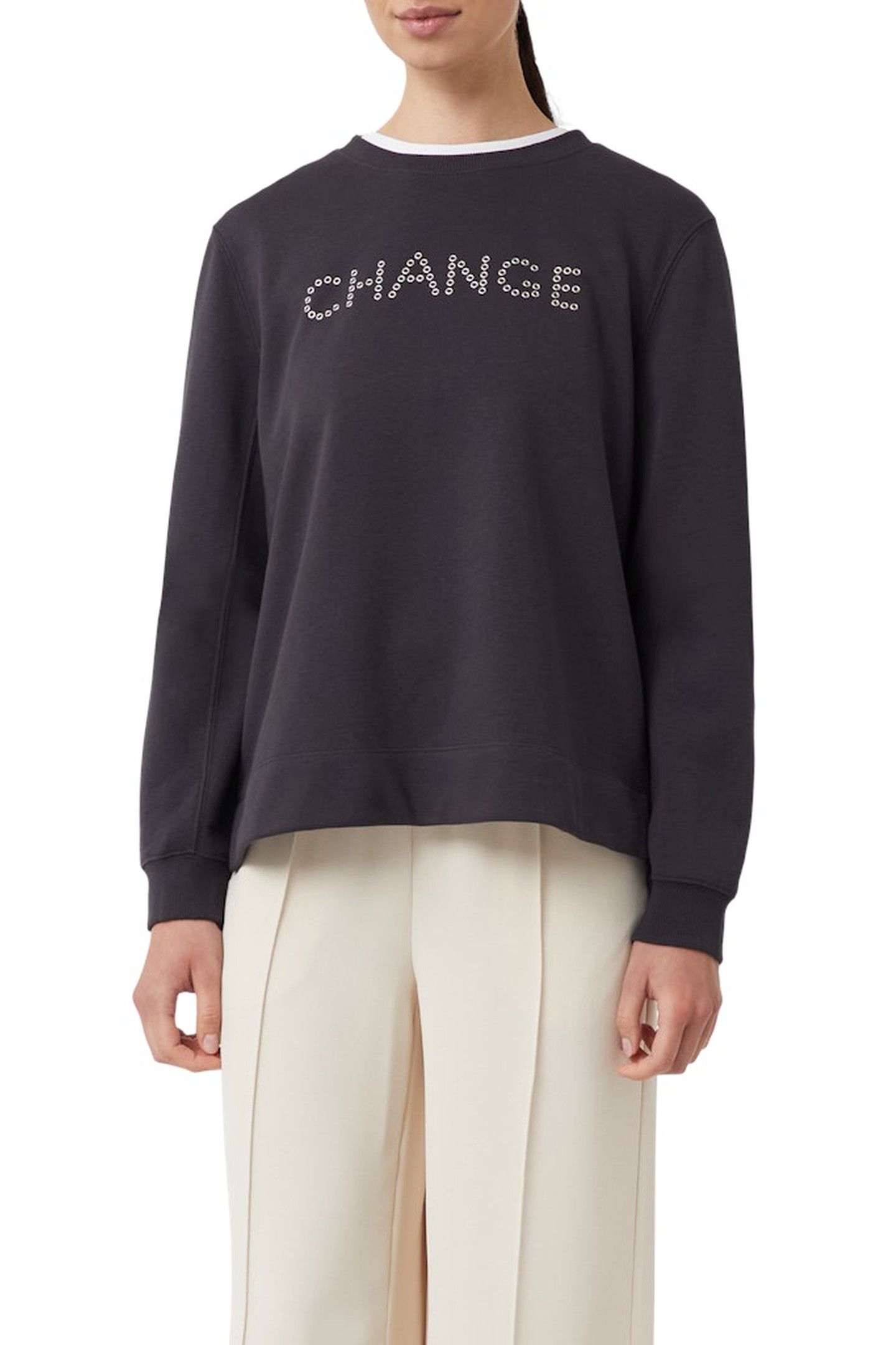 COMMA SWEATSHIRTS GREY/BLACK 1