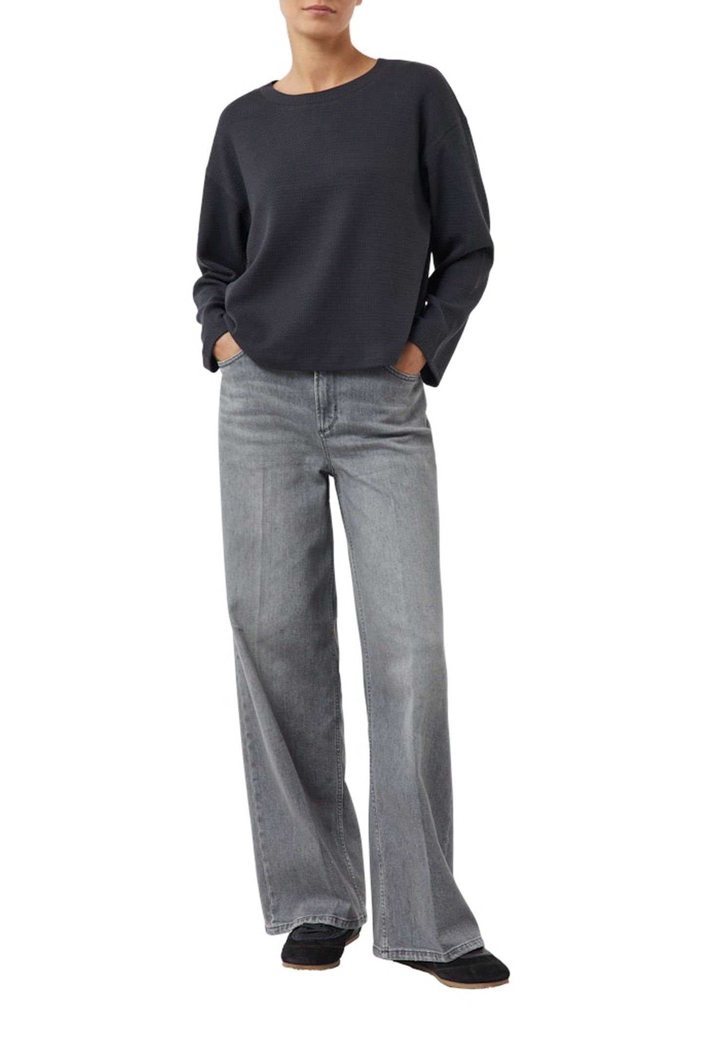 COMMA SWEATSHIRTS GREY/BLACK 2