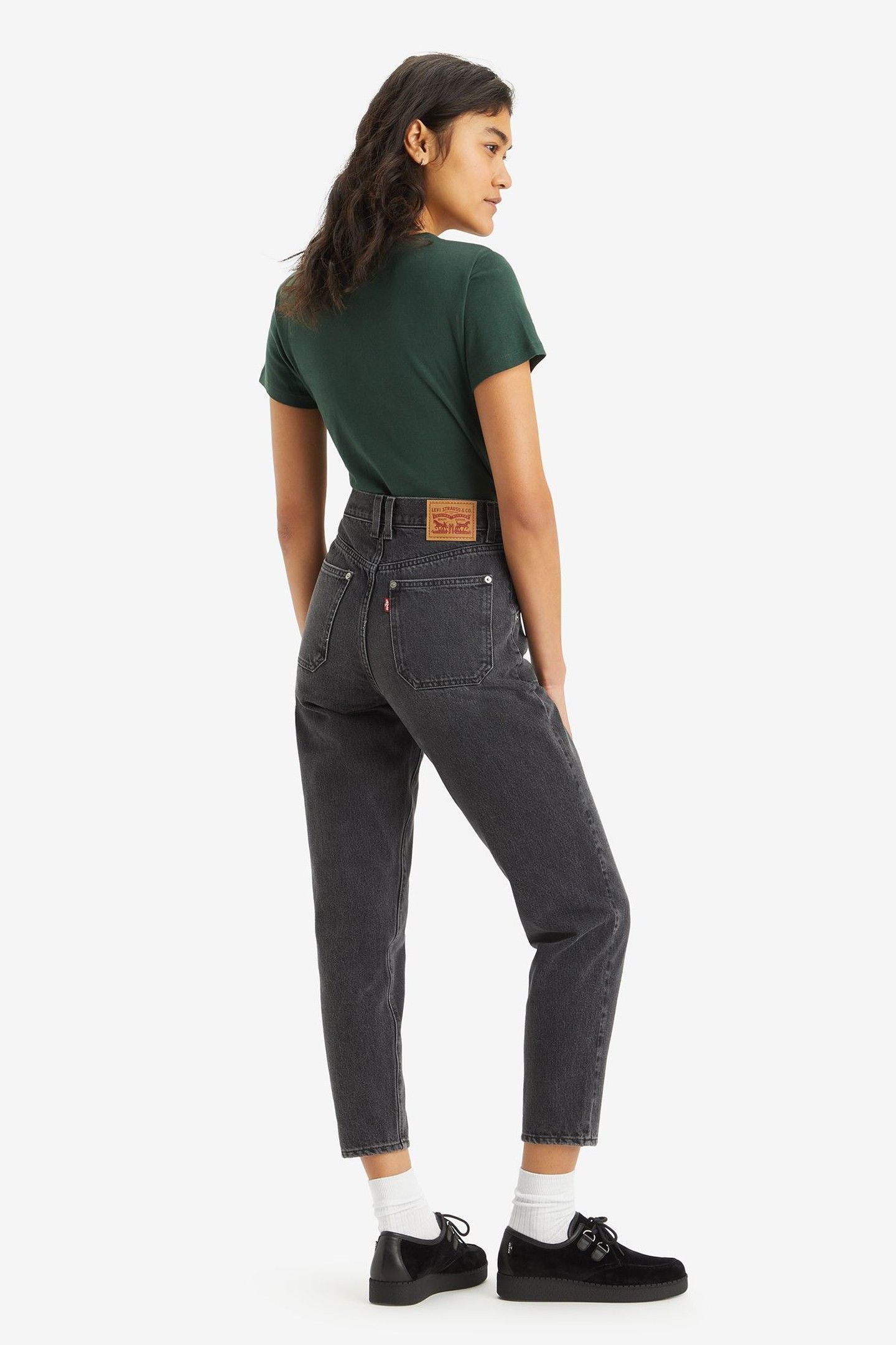 HW MOM JEAN WORKWEAR SQUARE PEG BLACK 3