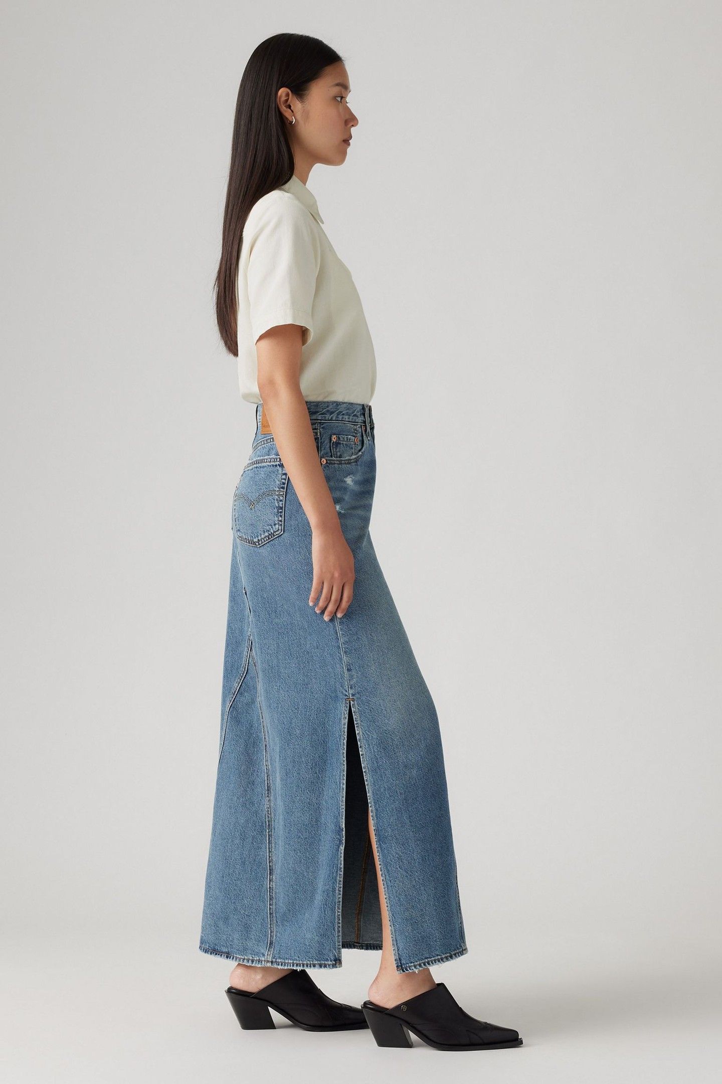 LONG ICON SKIRT MED INDIGO 3