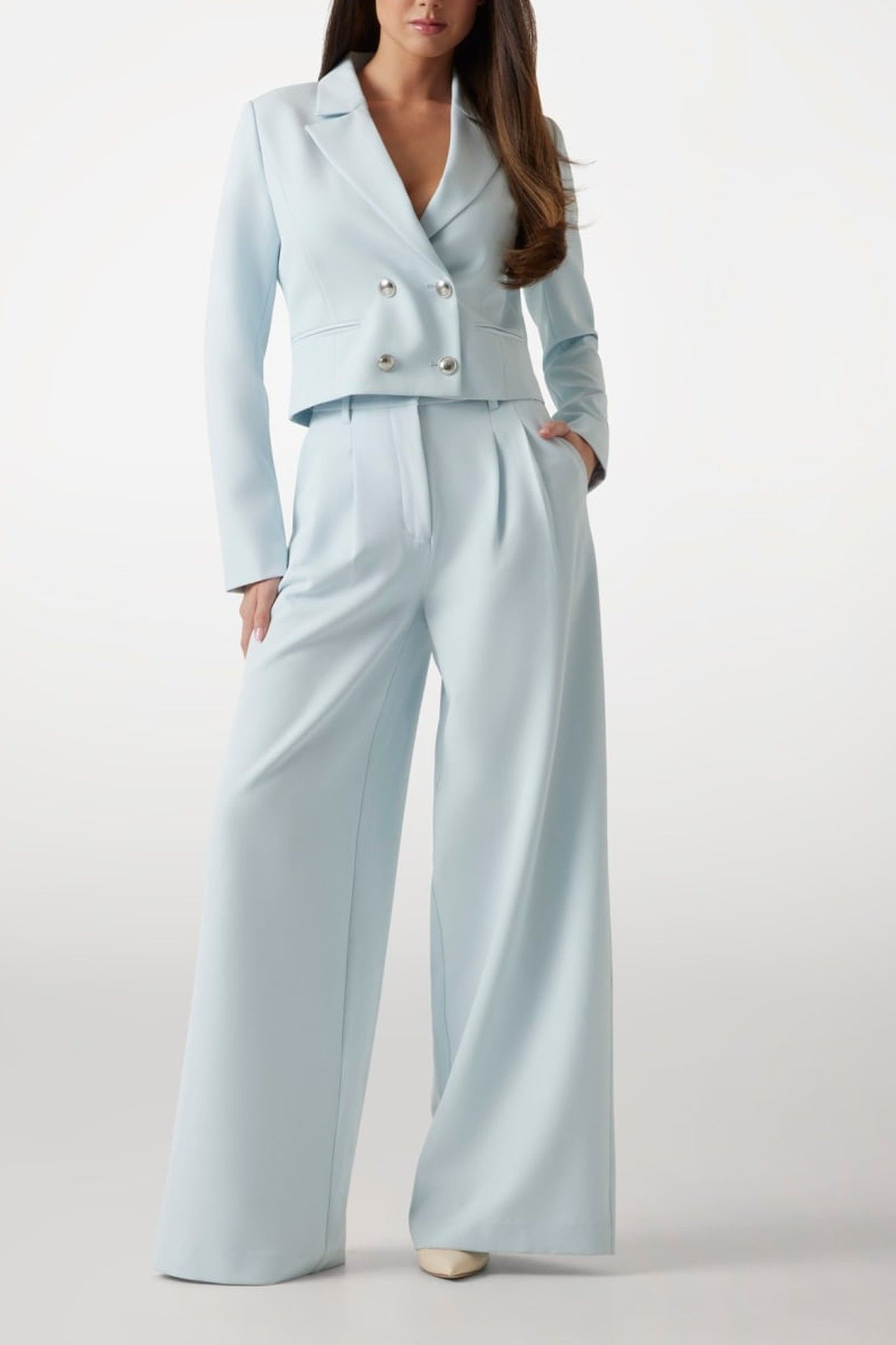 GUESS ECO ANDREE CROP BLAZER SKY HIGH 2