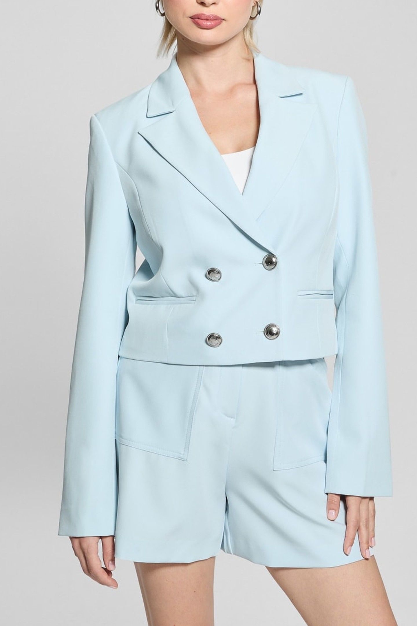 GUESS ECO ANDREE CROP BLAZER SKY HIGH 5