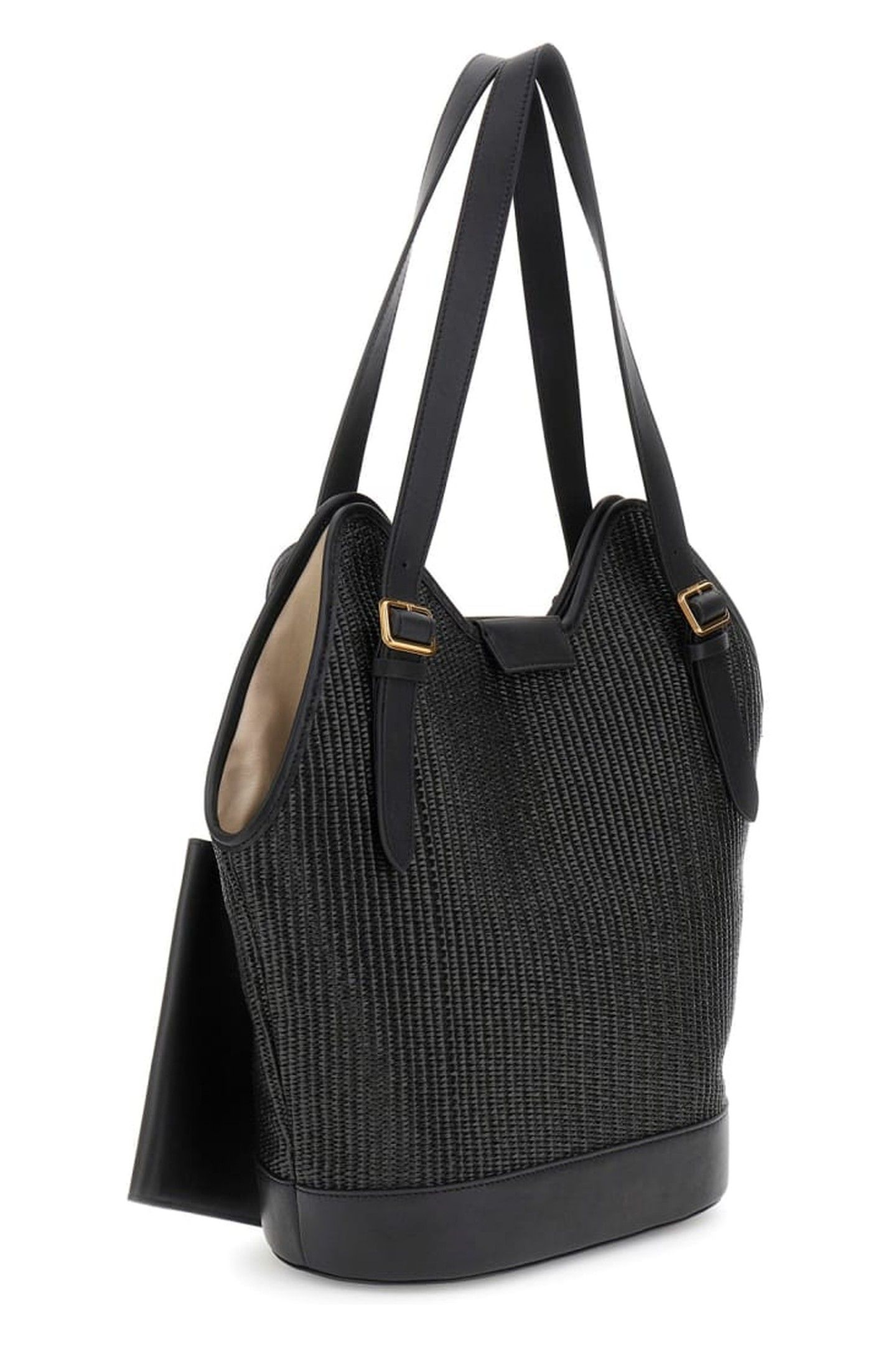 MARCIANO BY GUESS RAFFIA HOBO JET BLACK 5