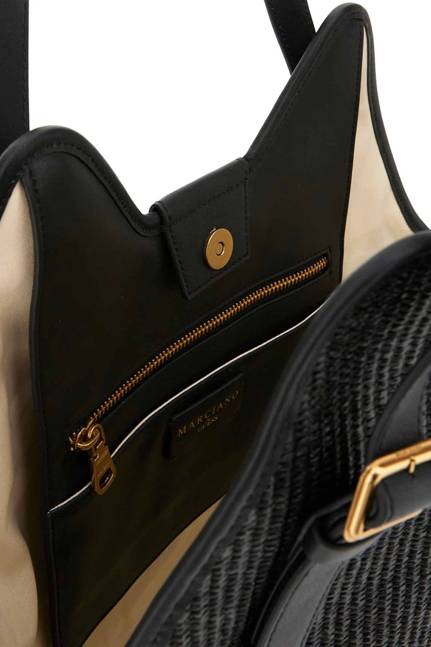 MARCIANO BY GUESS RAFFIA HOBO JET BLACK 8