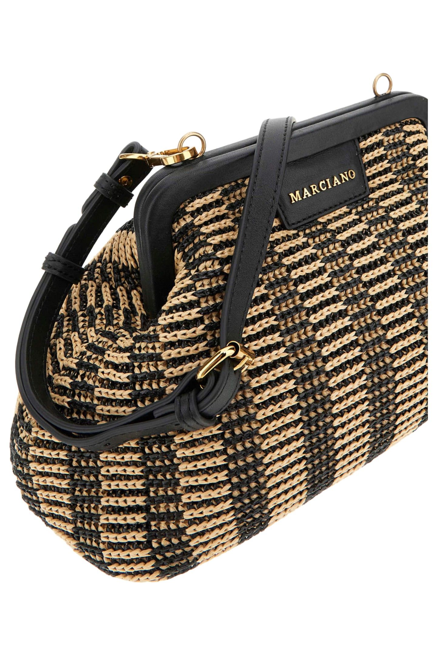 MARCIANO BY GUESS RAFFIA POUCH BLACK/NATURAL 8