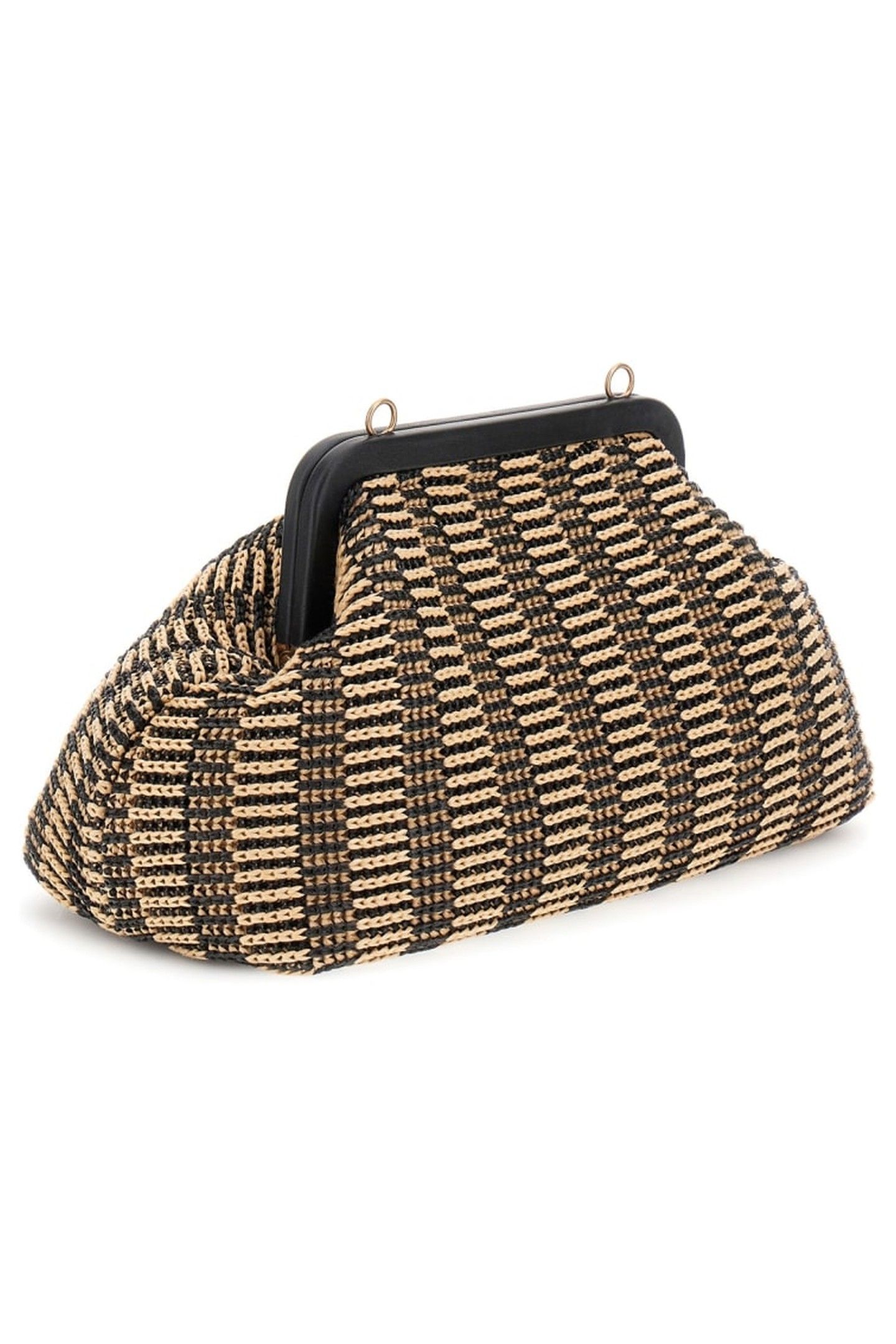 MARCIANO BY GUESS RAFFIA POUCH BLACK/NATURAL 4
