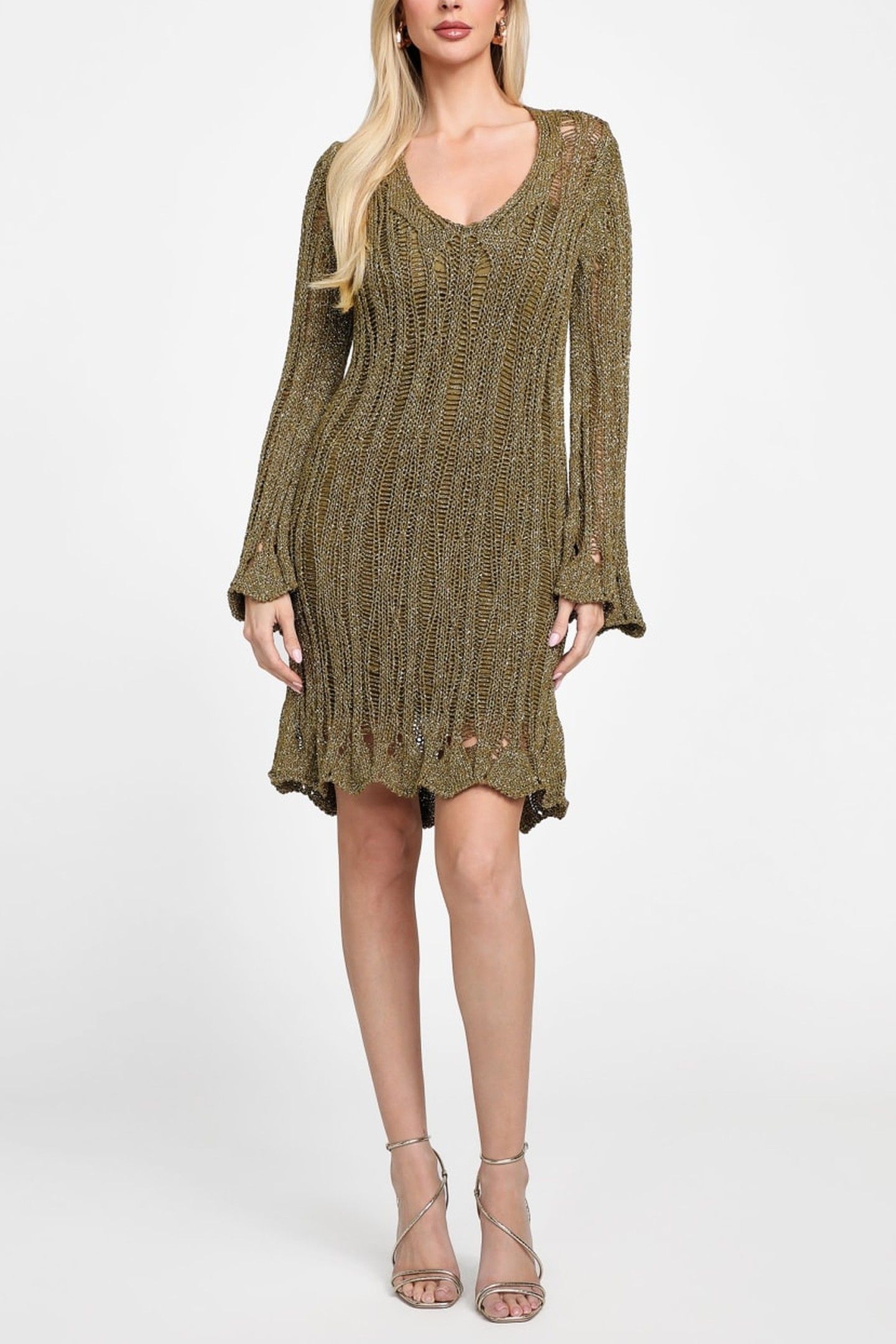 MARCIANO BY GUESS LUCKY LS FLARE MINI ARMY OLIVE + GOLD LU 2