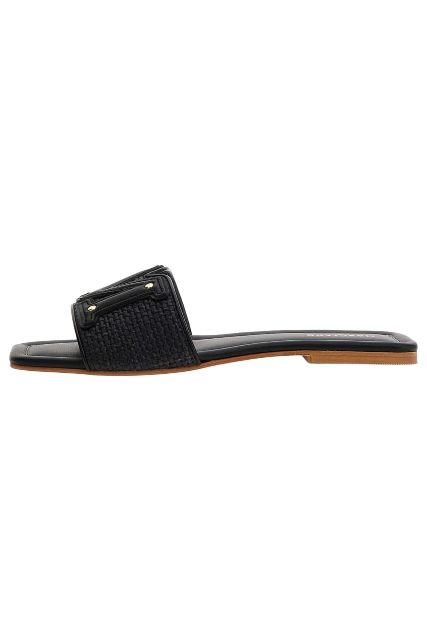 MARCIANO BY GUESS RAMADA RAFIA SLIDE JET BLACK 1