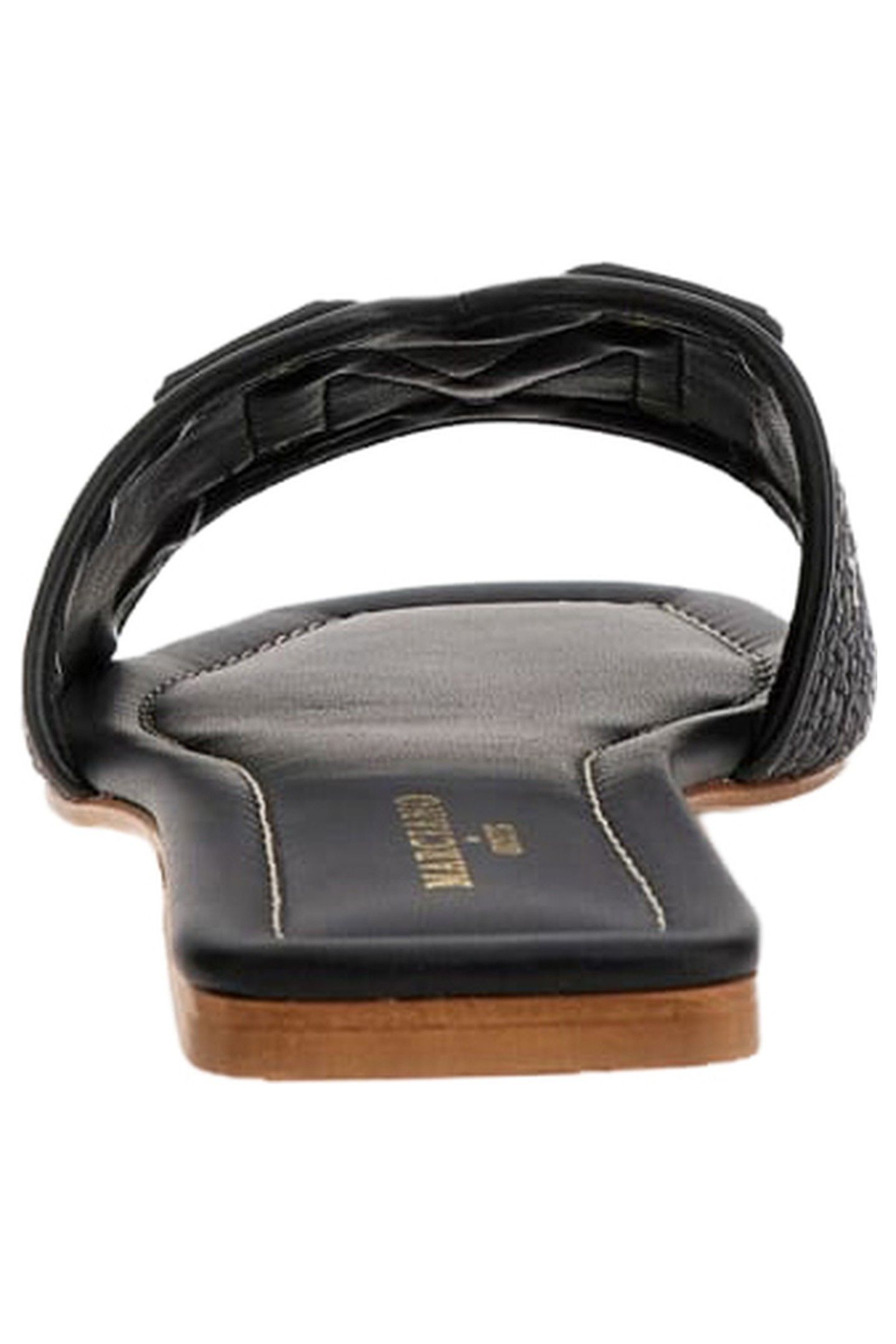 MARCIANO BY GUESS RAMADA RAFIA SLIDE JET BLACK 2