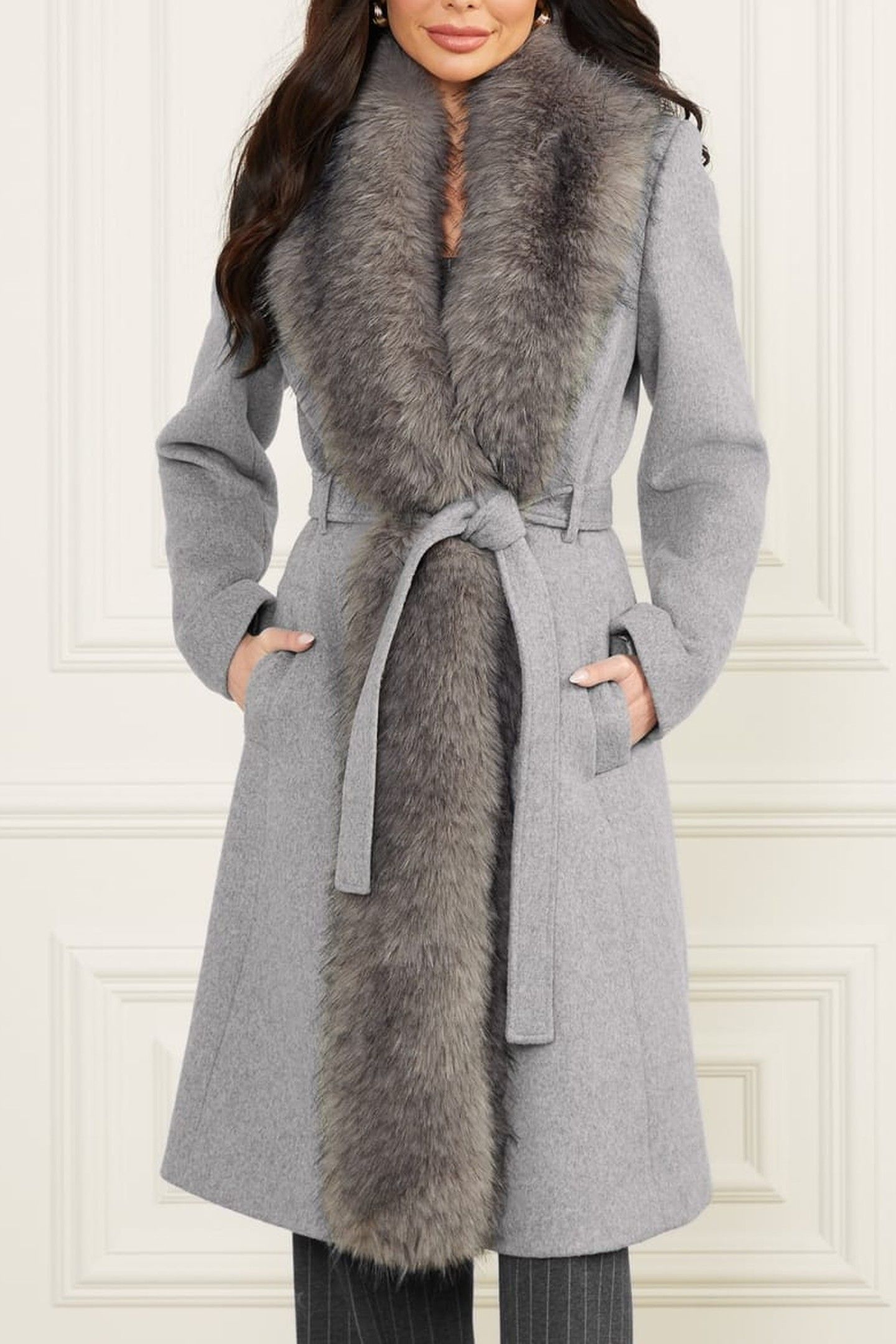MARCIANO BY GUESS VALERIE COAT HEATHER MEDIUM GREY 1