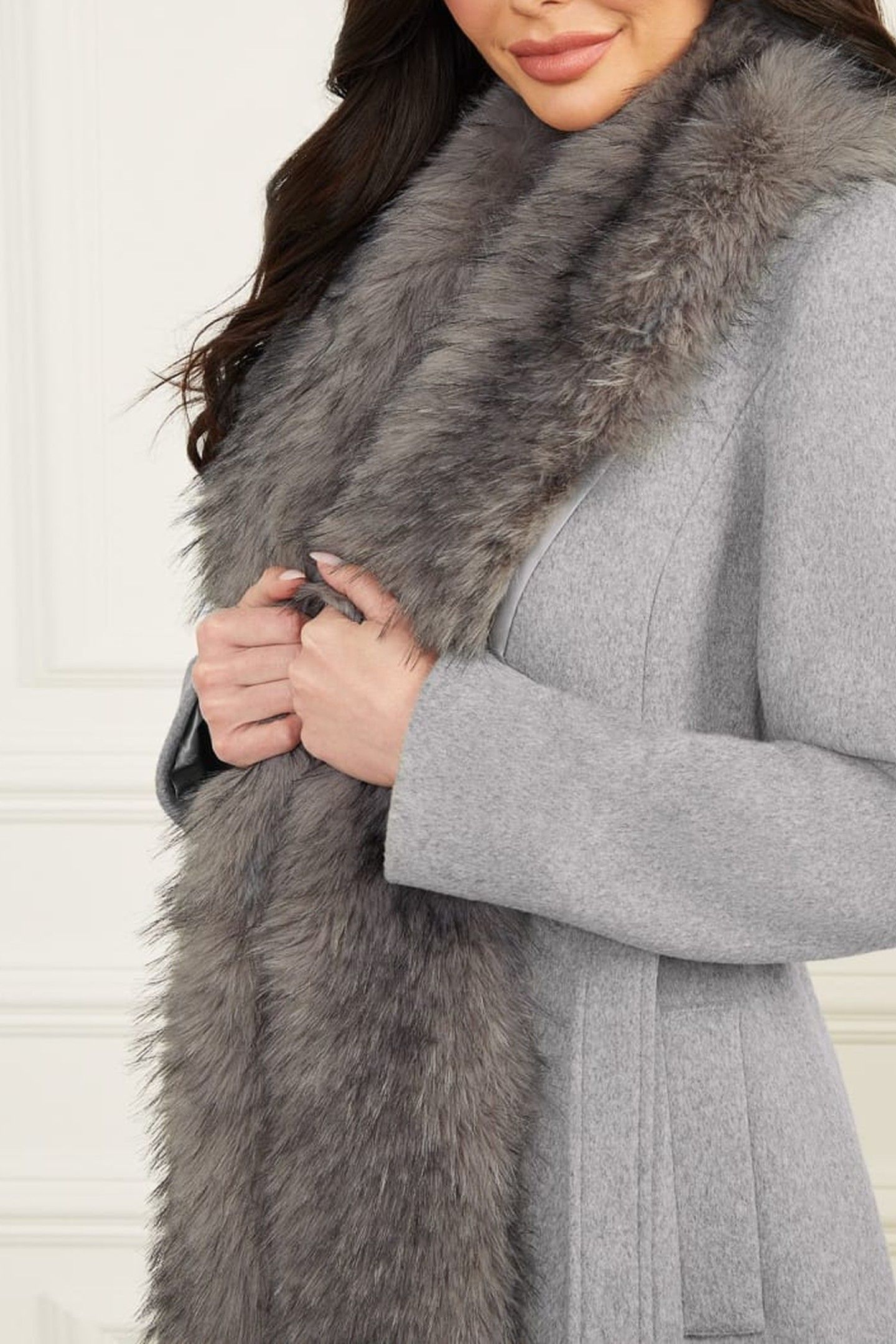 MARCIANO BY GUESS VALERIE COAT HEATHER MEDIUM GREY 8