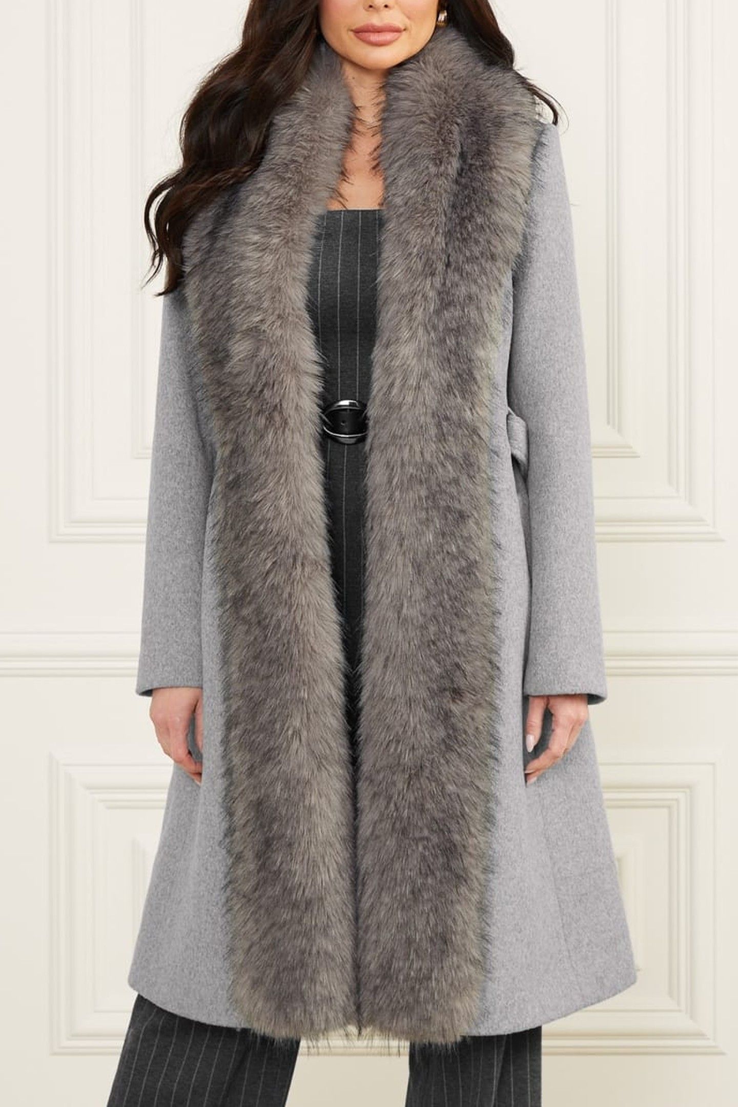 MARCIANO BY GUESS VALERIE COAT HEATHER MEDIUM GREY 3