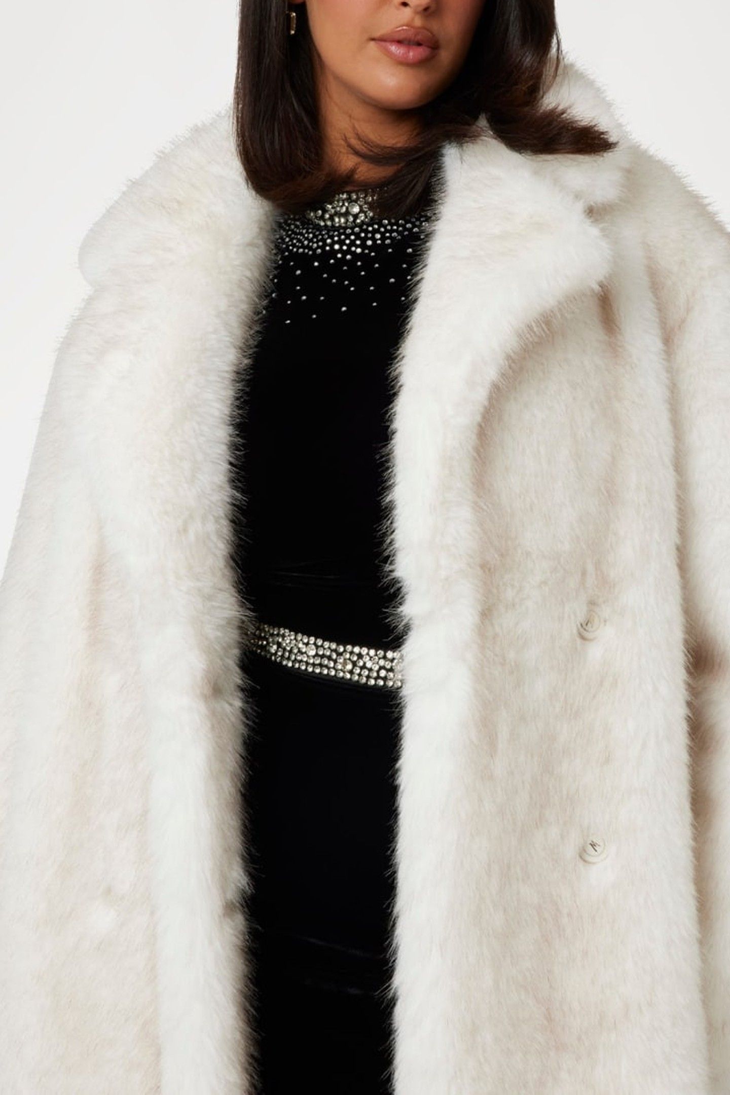 MARCIANO BY GUESS AUDREY LONG COAT MACADAMIA MULTI 7