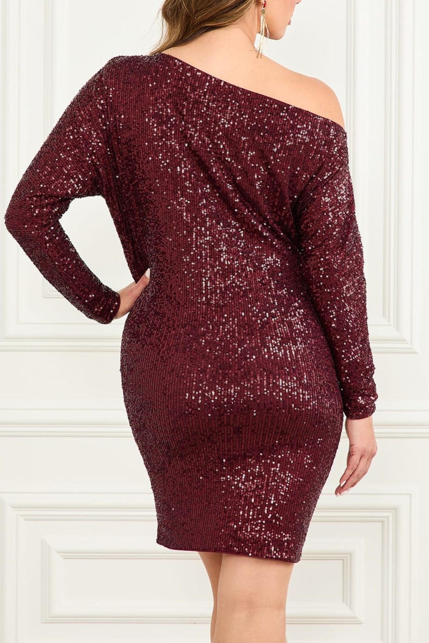 MARCIANO BY GUESS GABBIE DRESS DARK JAM RED MULTI 3