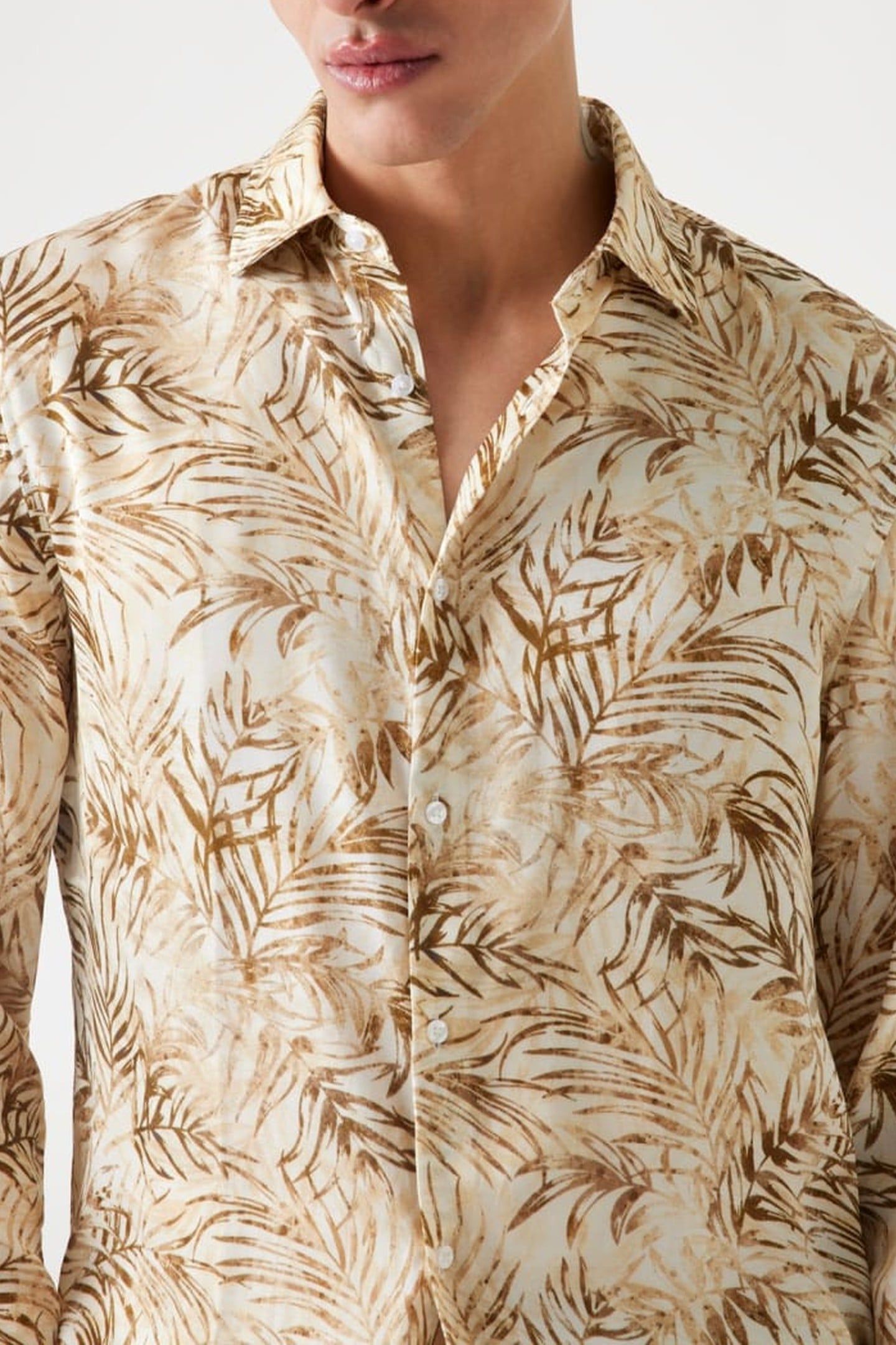 MARCIANO BY GUESS BENNY NEW COLLAR PAU ECRU SAND FOLIAGE PR 10