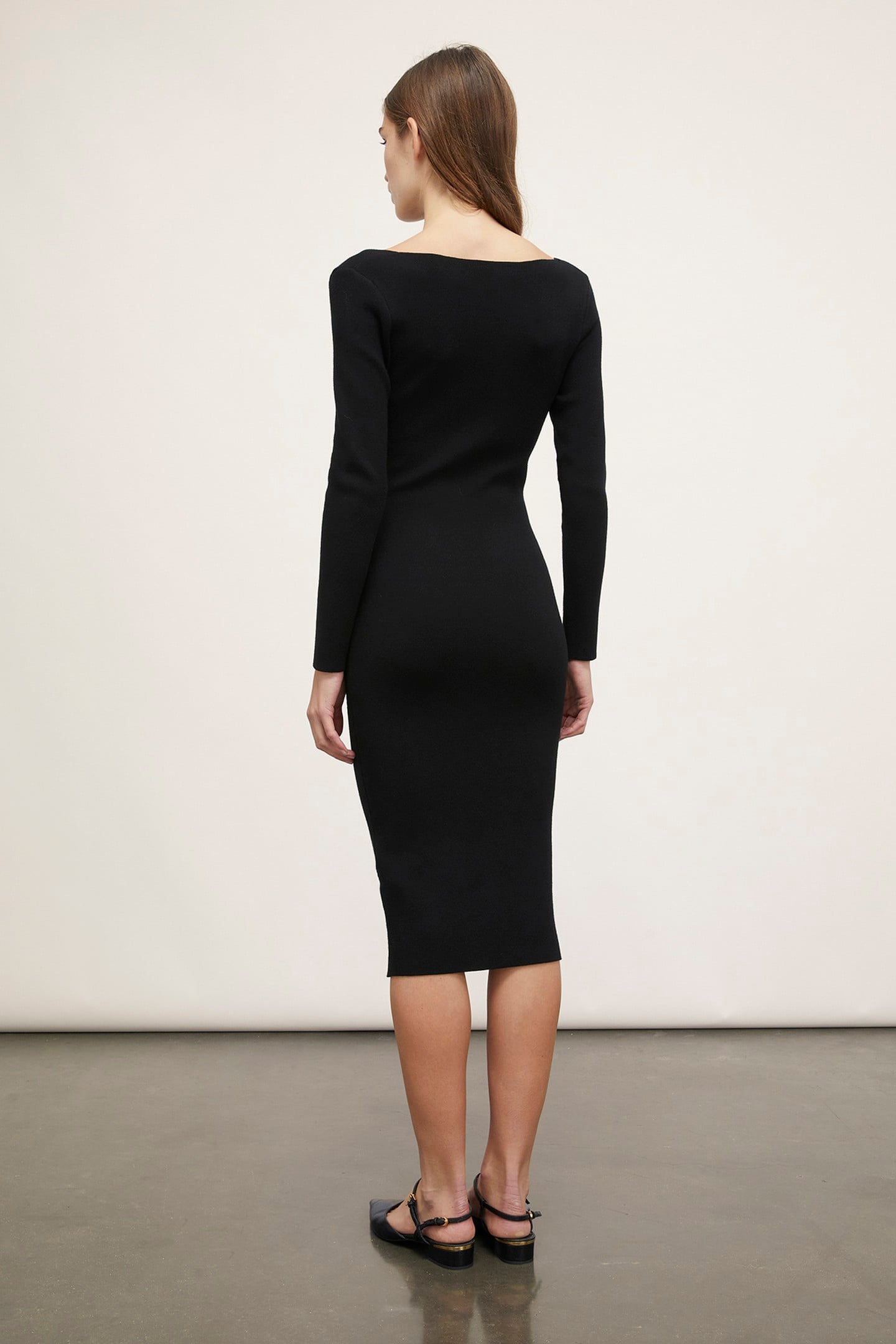 SOFT VISCOSE KNIT SHEATH DRESS BLACK 3