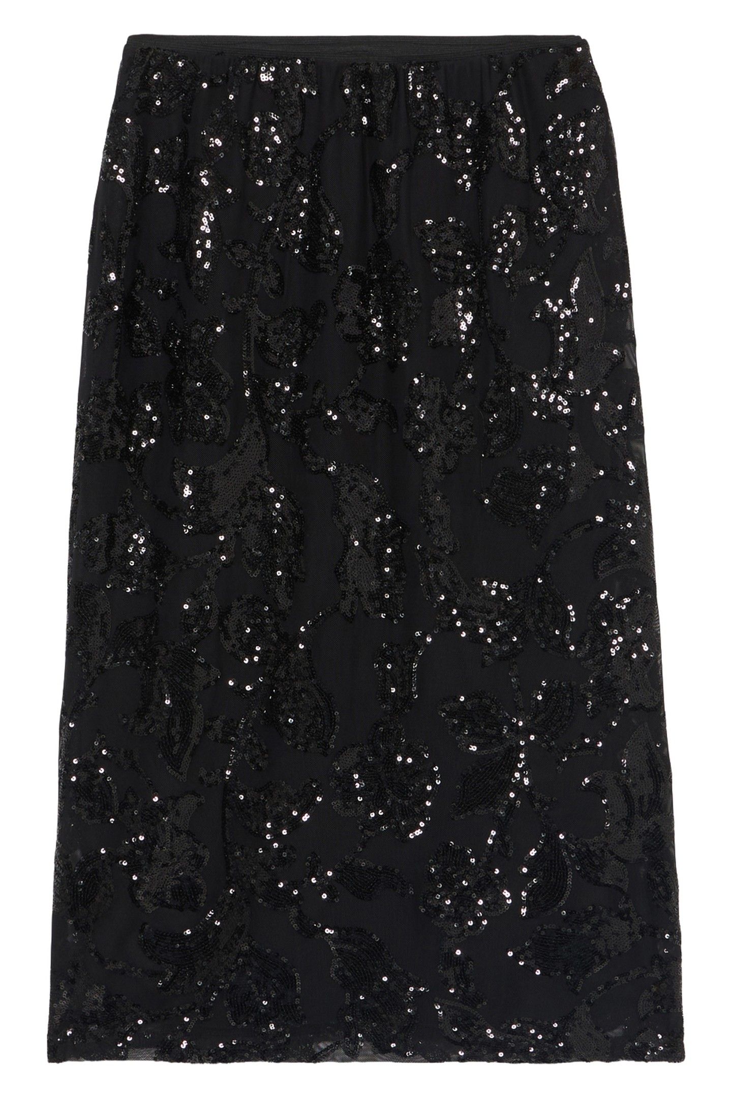 TULLE AND SEQUIN PENCIL SKIRT BLACK 2