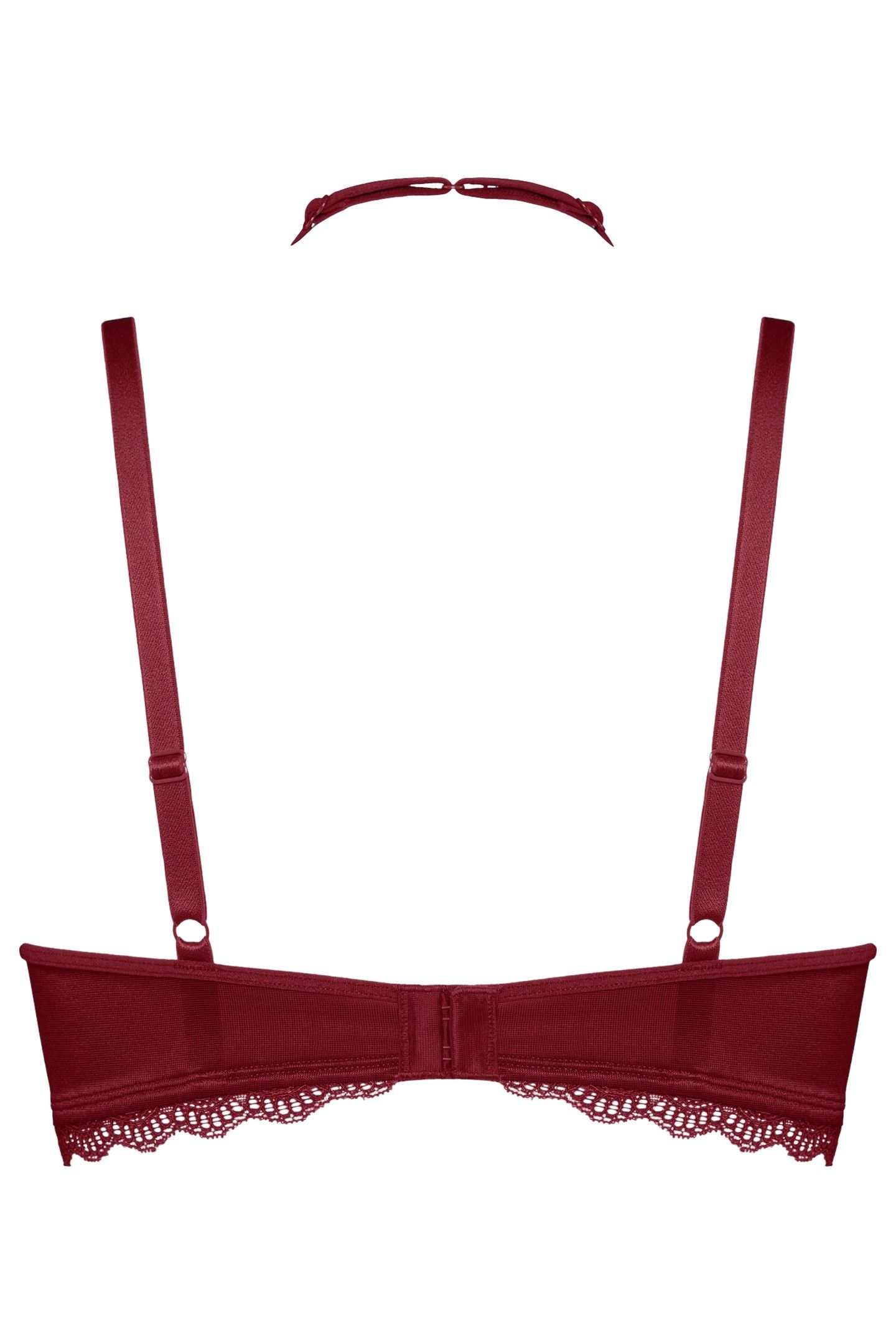 CARITA CABERNET RED AND LACE BALCONY BRA 3