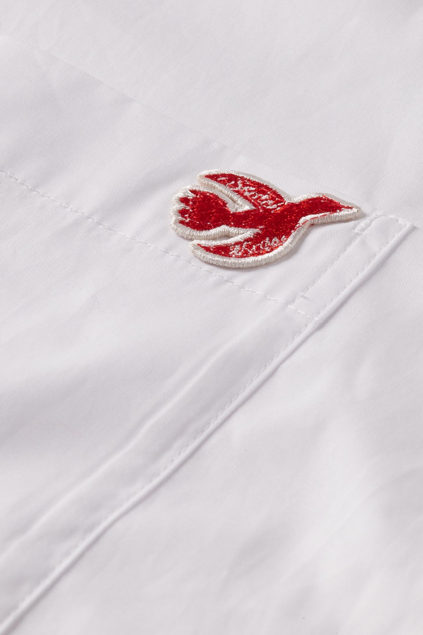 CORE - THE FREE SPIRIT PEACE BIRD POPLIN SHIRT WHITE 3