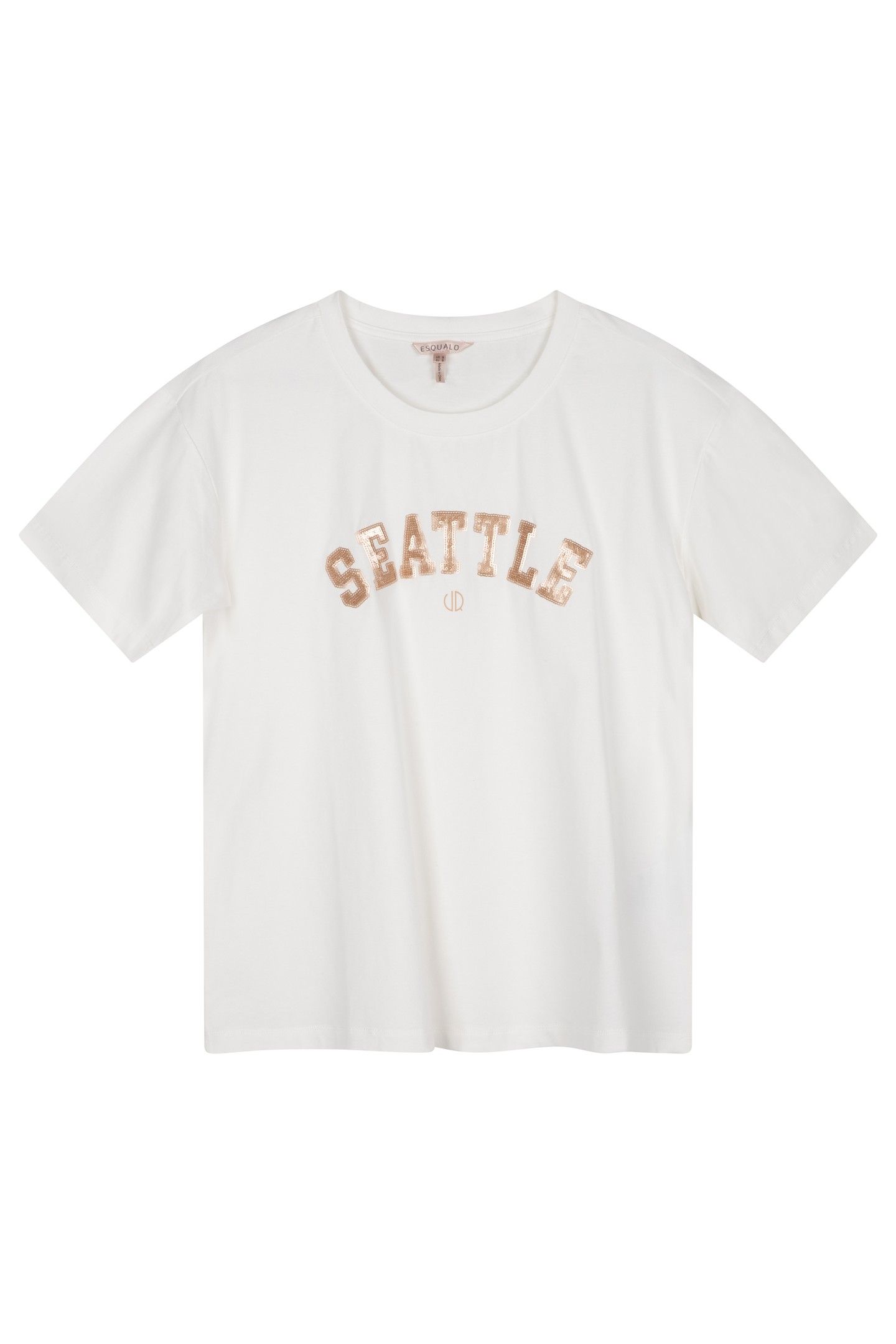 T-SHIRT SEQUINS "SEATTLE" OFF WHITE / GOLD 4