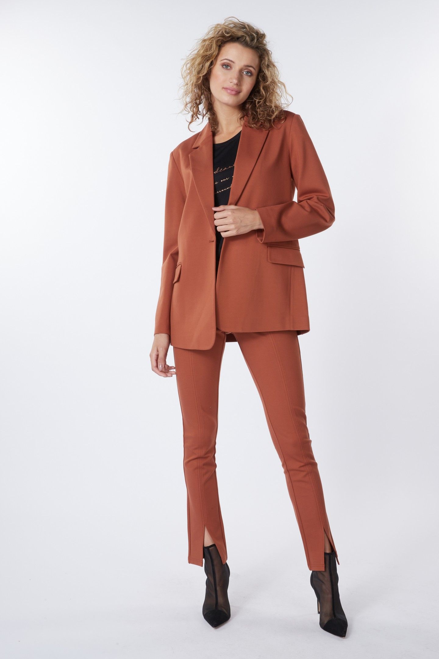 TROUSERS TREGGING SPLIT PUNTO COPPER BROWN 3