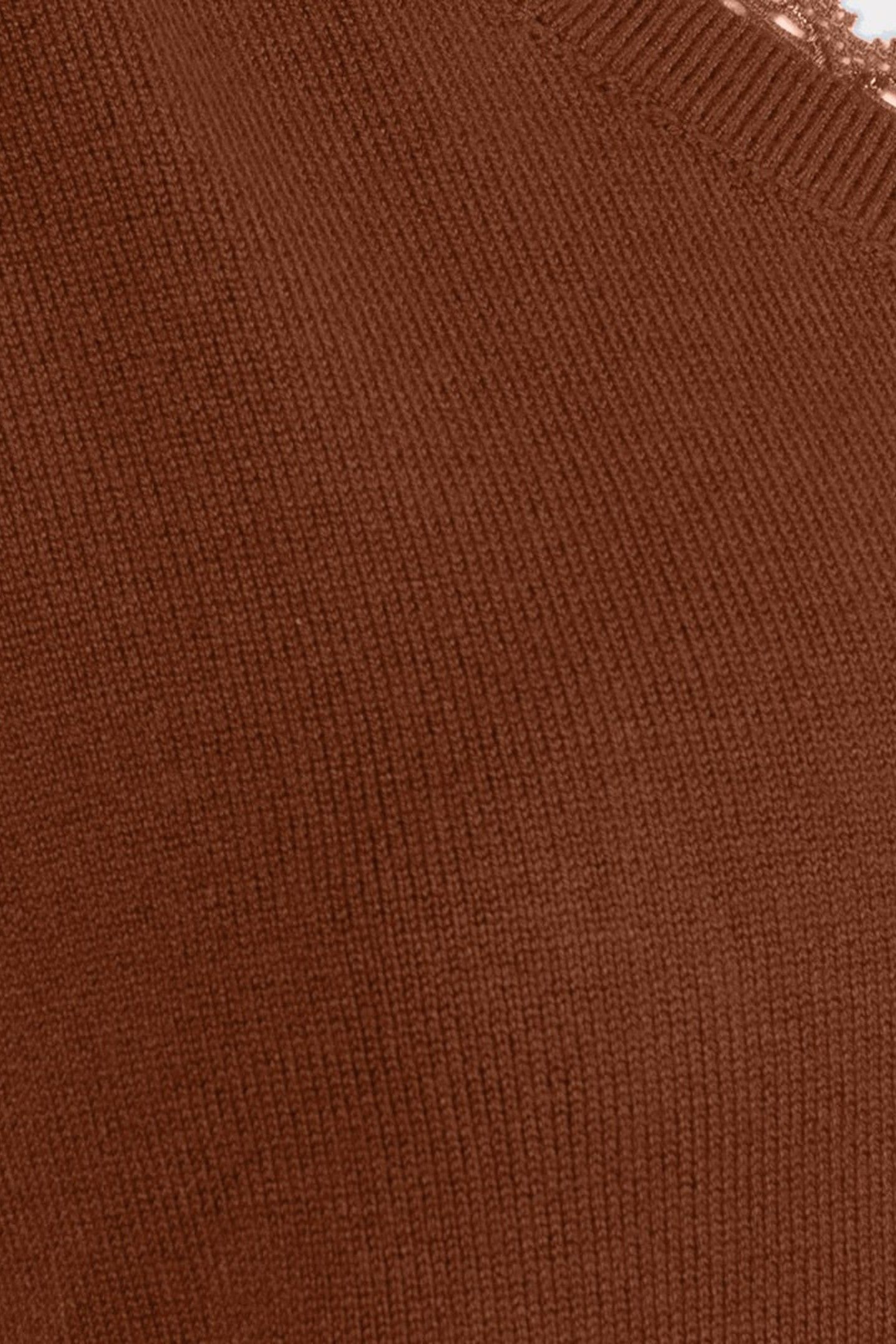 SWEATER V-NECK LACE BROWN 3