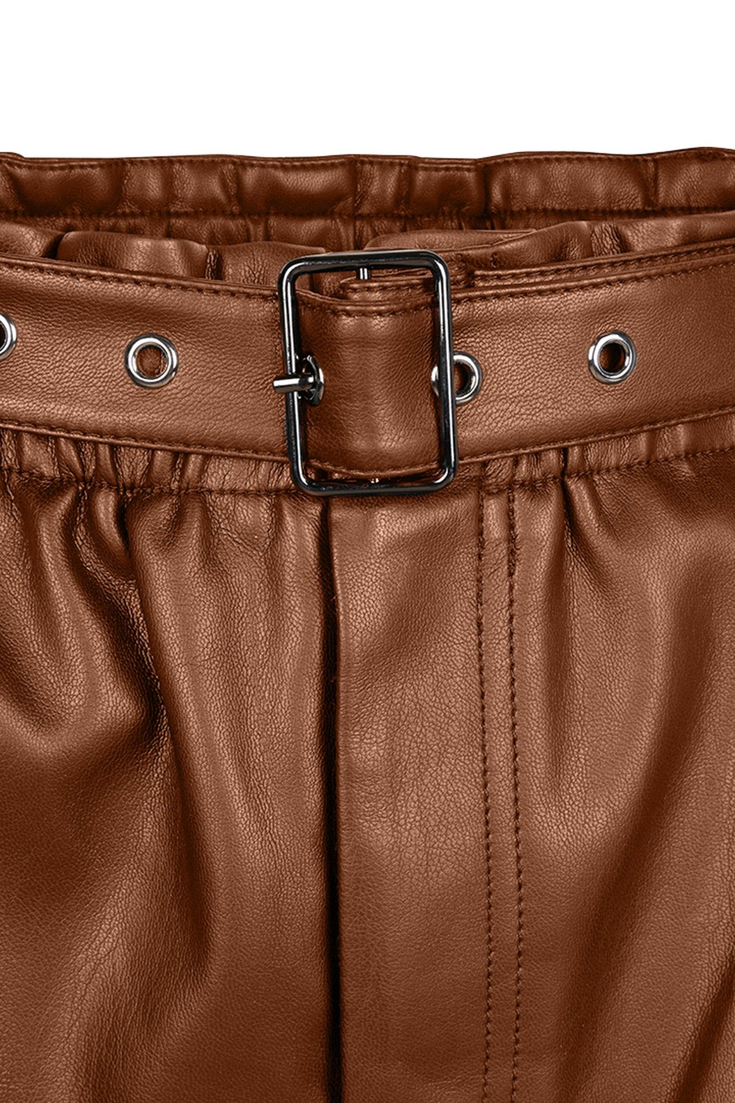 SHORTS PU BROWN 3