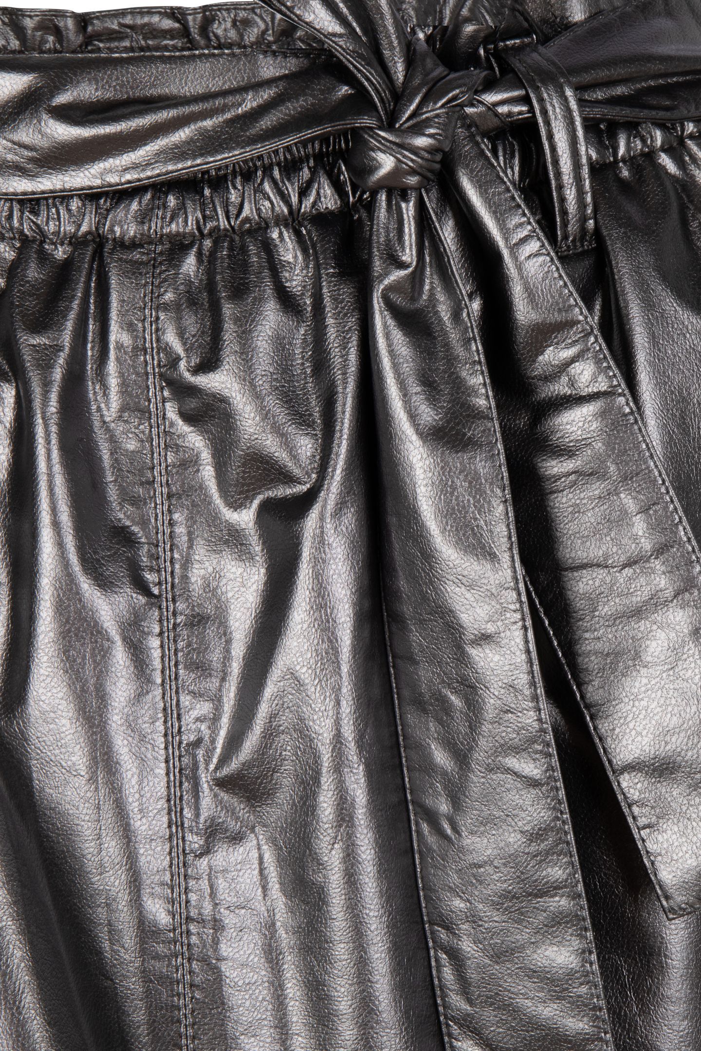 SKIRT METALLIC PU SILVER 8