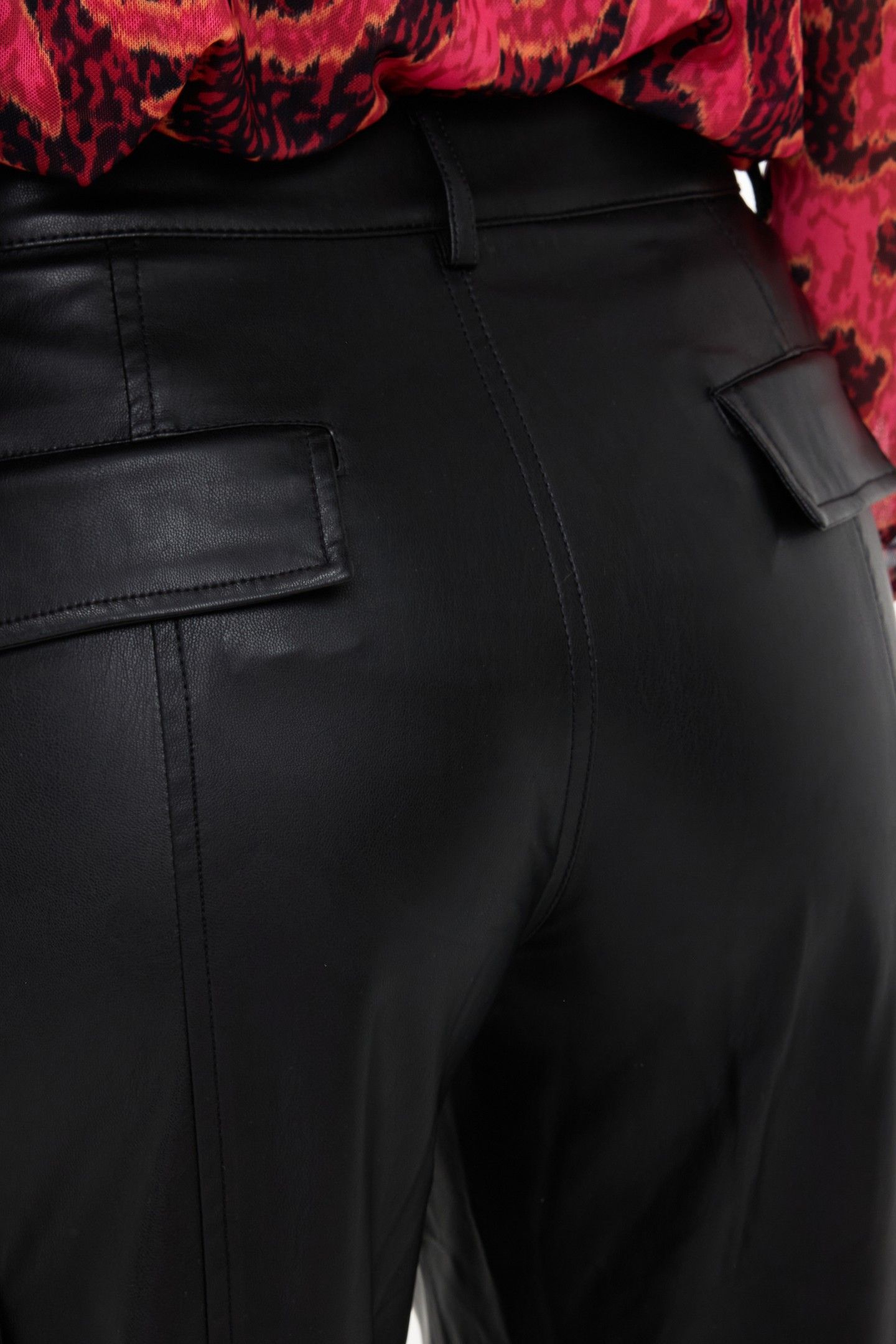 TROUSERS CARGO VEGAN LEATHER BLACK 7