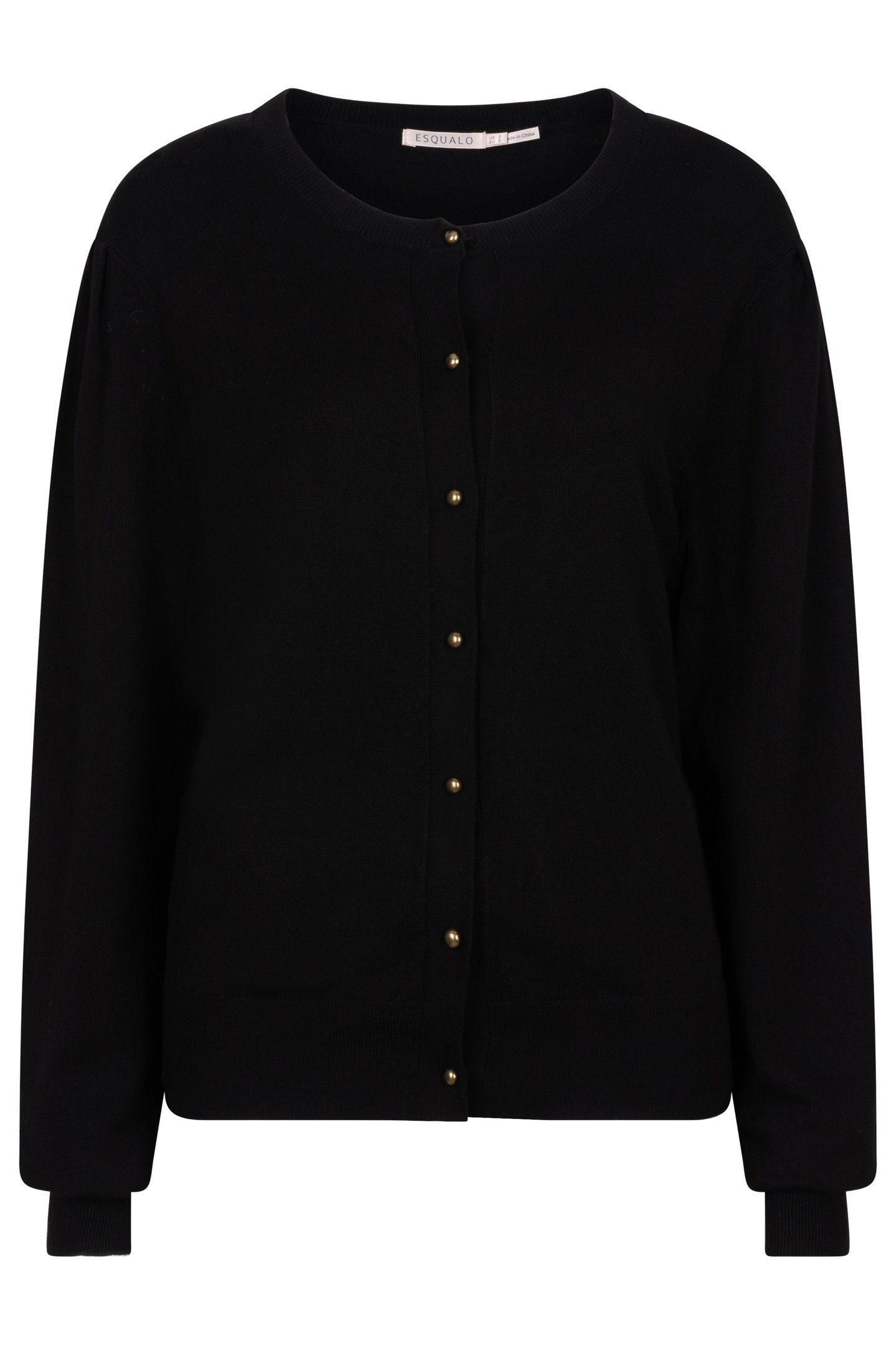 CARDIGAN PUFF SLVE BASIC KNIT BLACK 4