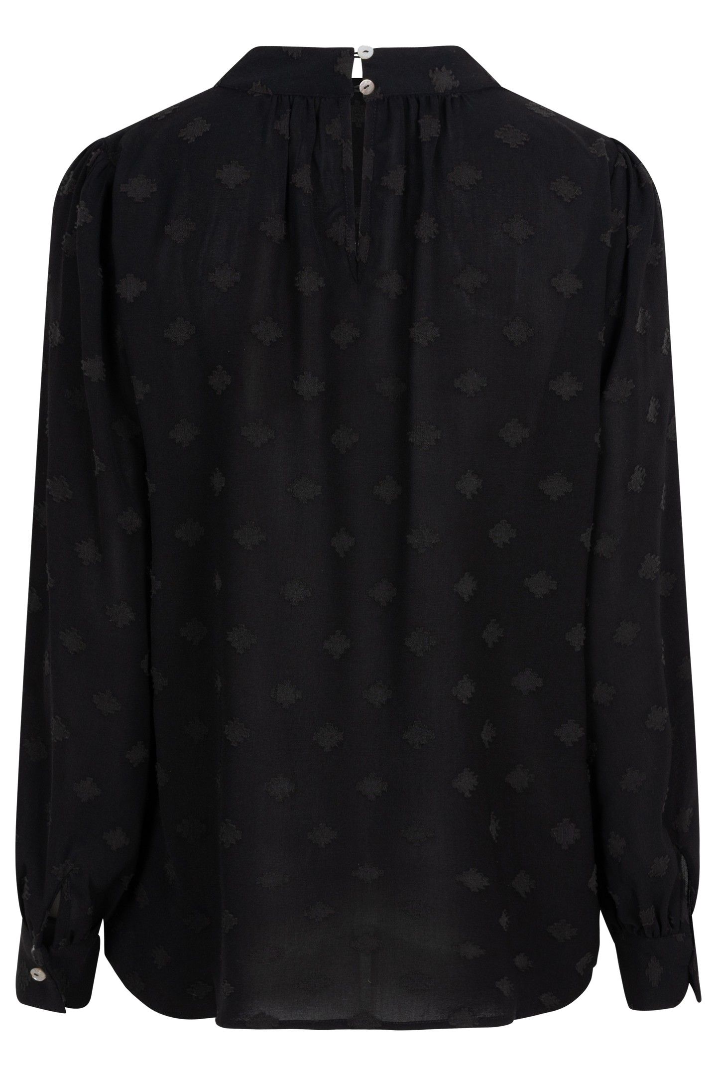 BLOUSE HIGH COLLAR PLUMETIS BLACK 5