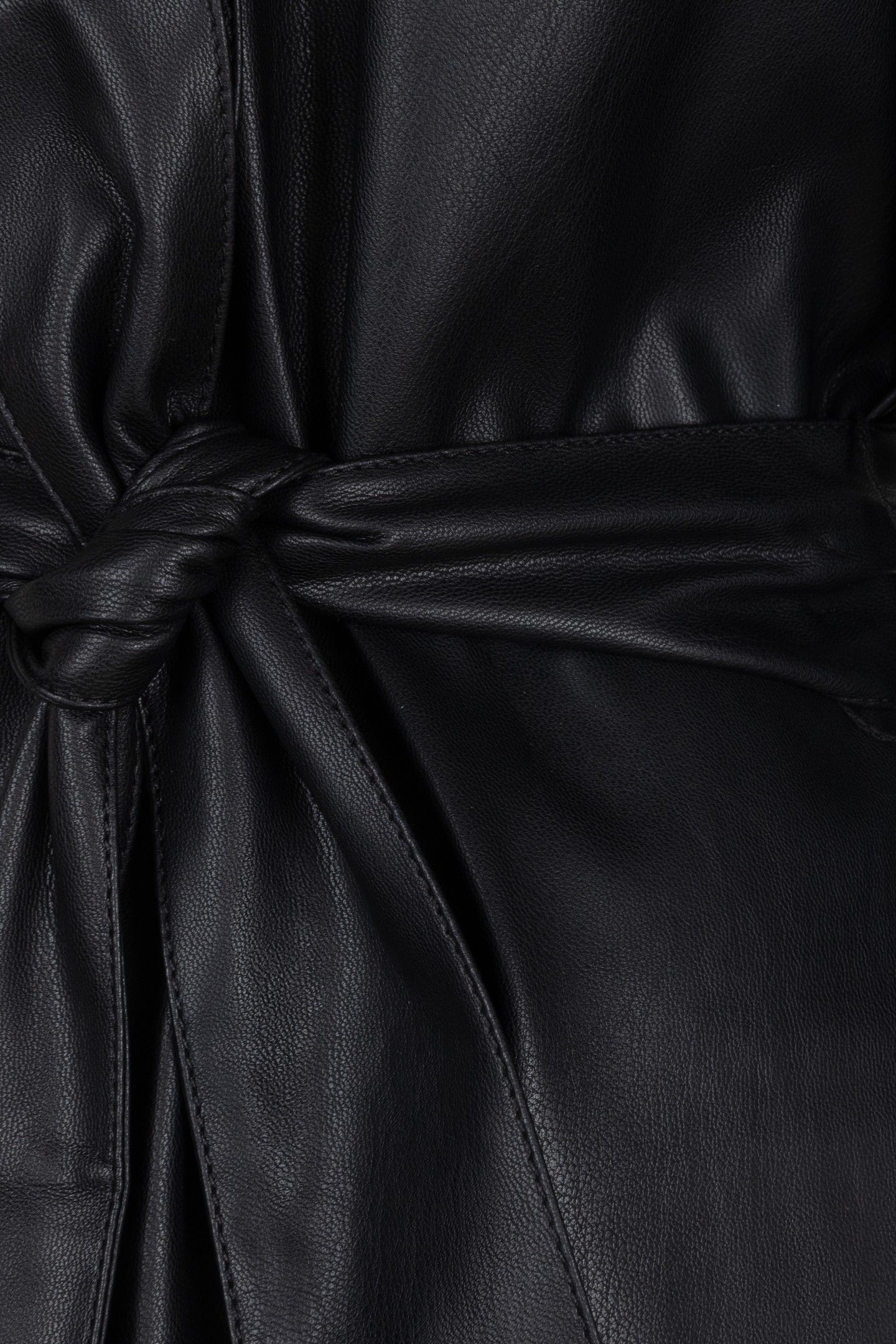 DRESS V/NECK VEGAN LEATHER BLACK 9