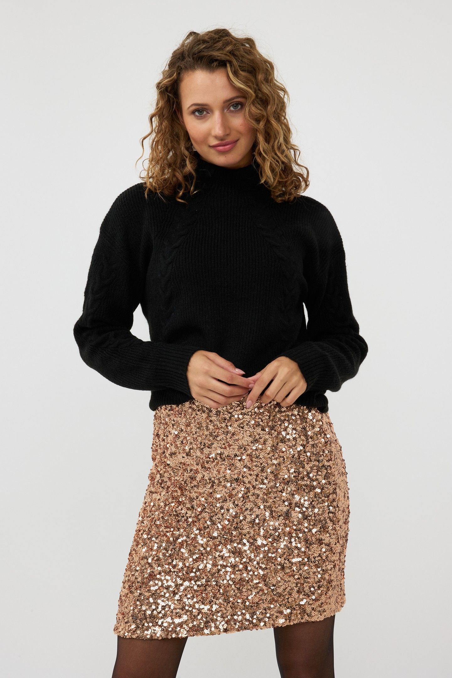 SWEATER OBLIQUE CABLE BLACK 1