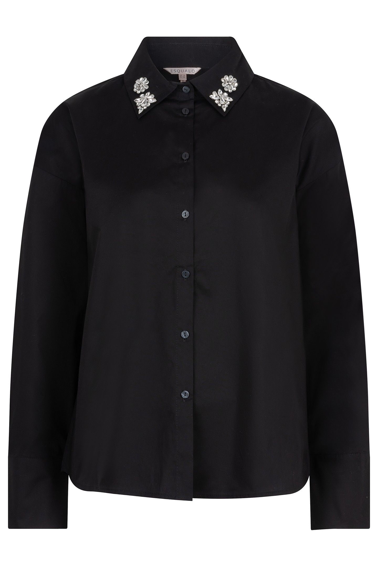BLOUSE POPLIN BROCHE BLACK 4