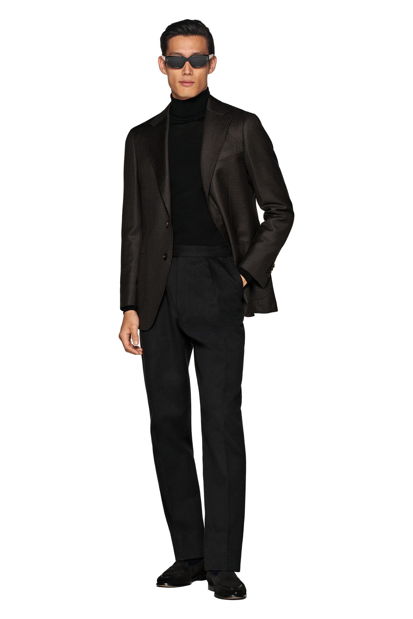 HAVANA MID BROWN HOUNDSTOOTH BLAZER 2