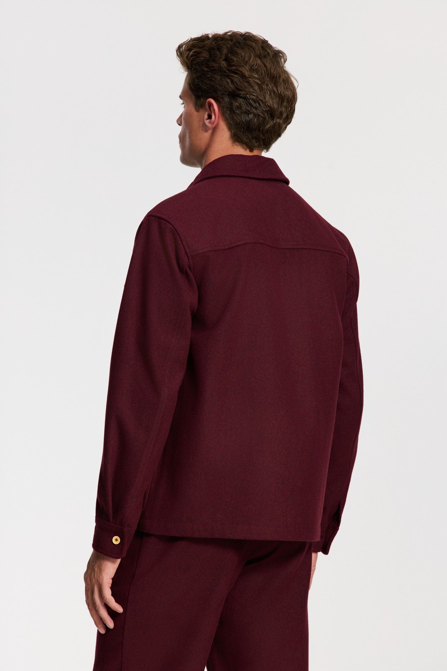 STAN WOOL BLEND LONG SLEEVE SHIRT RED EARTH 4