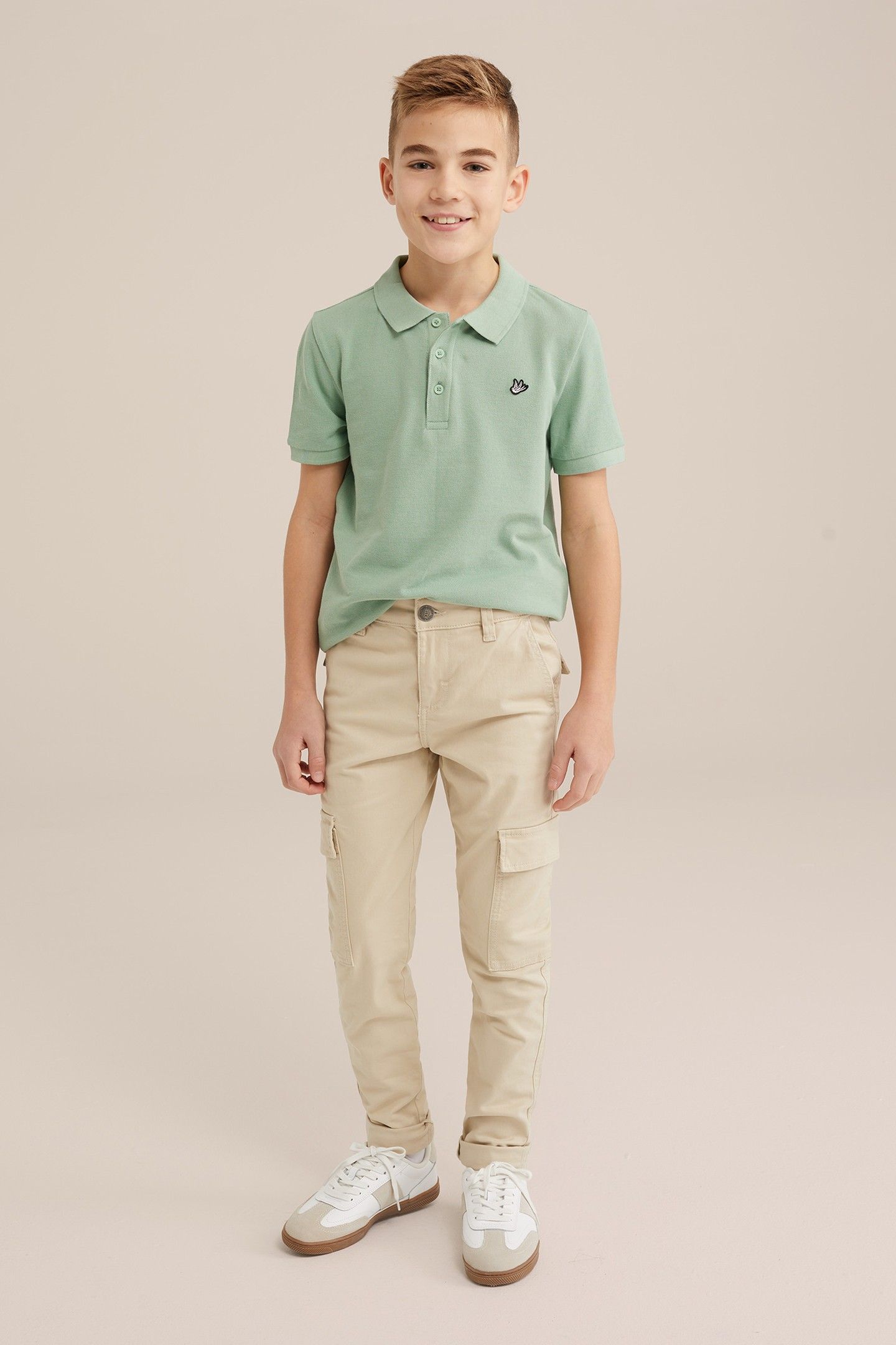 BOYS CARGO PANTS BEIGE 2