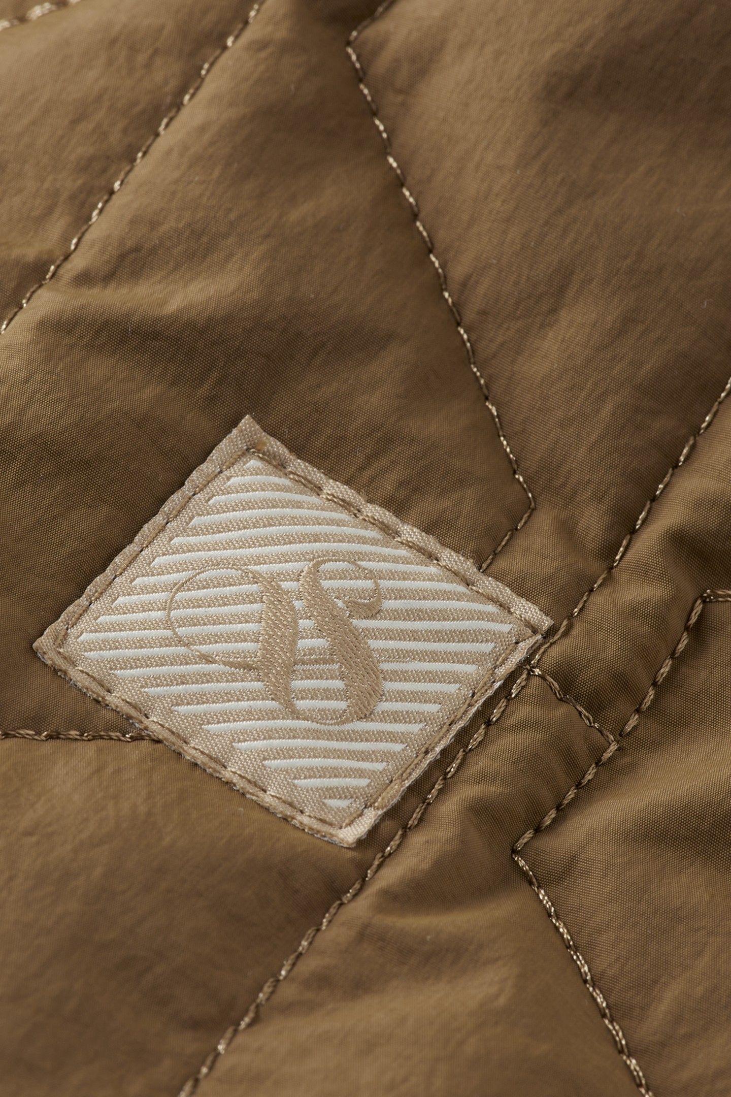 GEOMETRIC QUILTED COAT GOLDEN BROWN 6