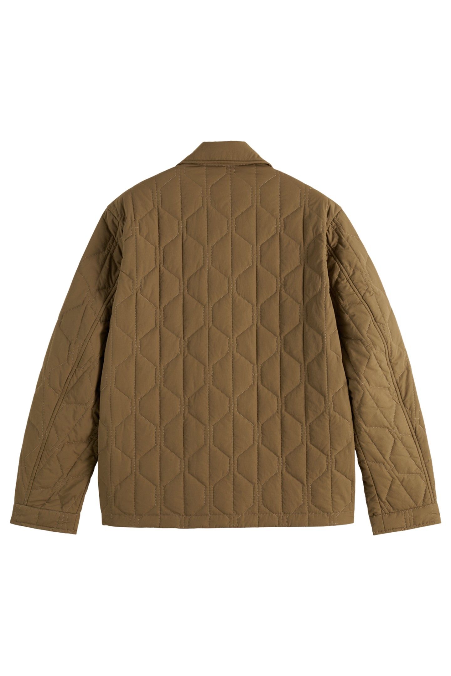 GEOMETRIC QUILTED COAT GOLDEN BROWN 3