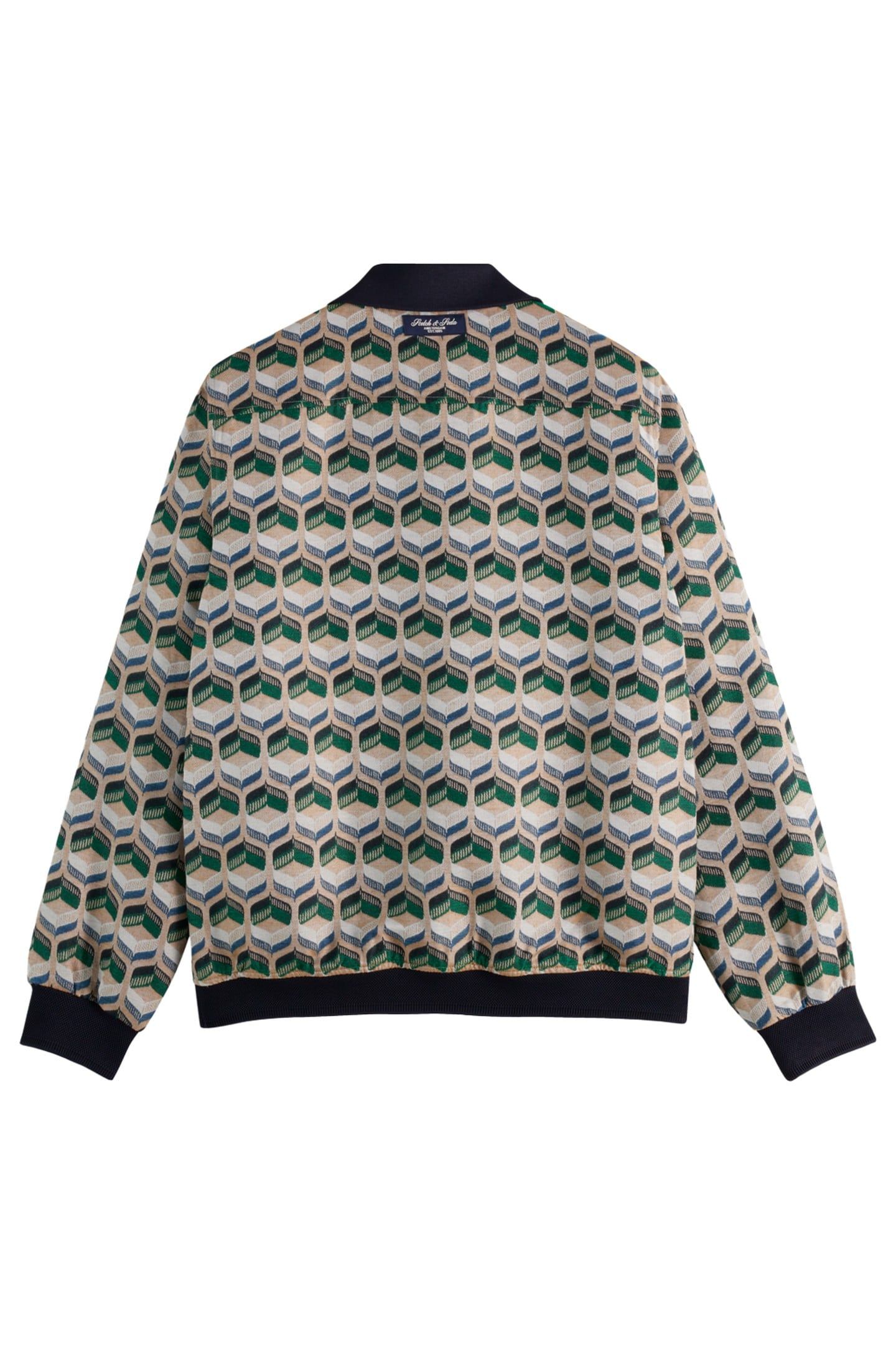 JACQUARD TRACKSUIT JACKET RETRO SHAPE BEIGE AOP 2