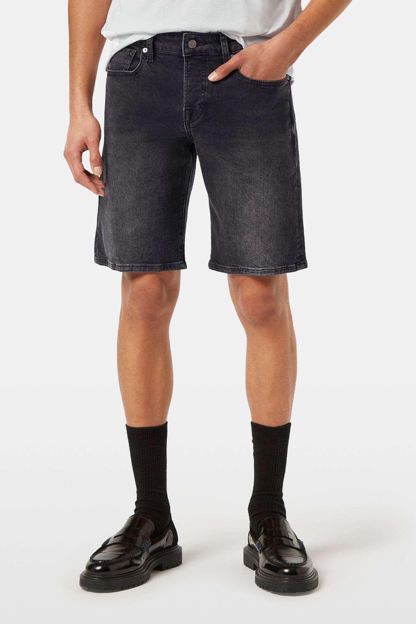 RALSTON SLIM FIT DENIM SHORT — BLACK NIGHT 2