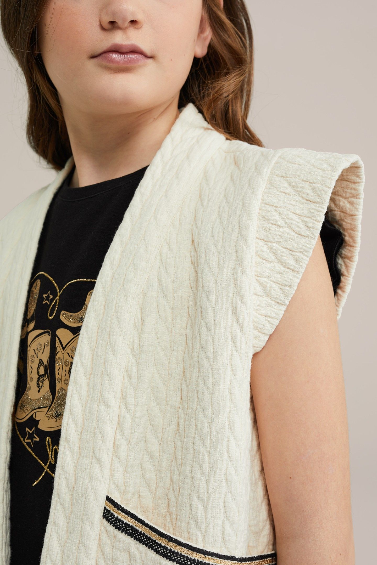 GIRLS GILET WHITE 4