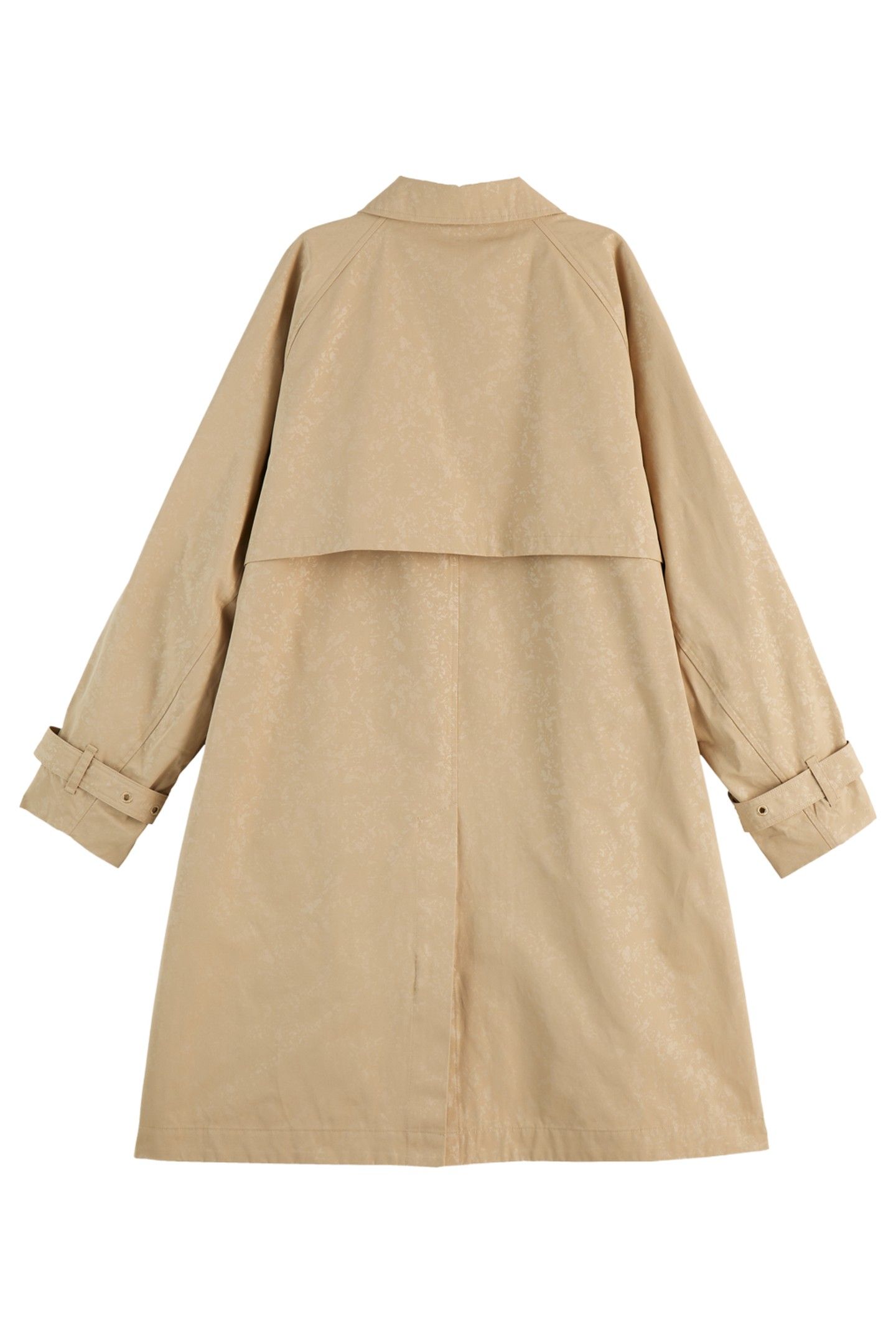 FLORAL EMBOSSED COTTON BLEND CARCOAT SAND 3
