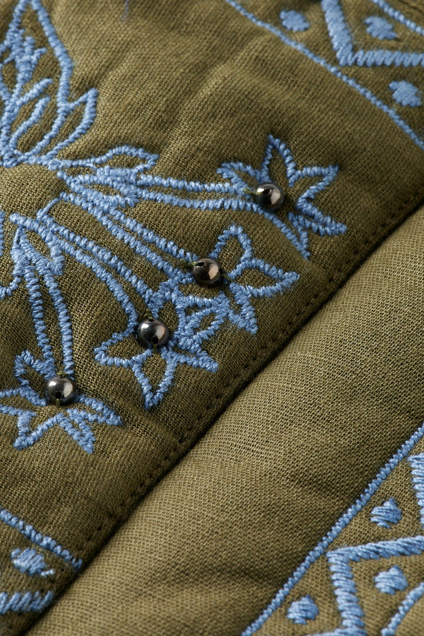 FLORAL EMBROIDERED GILET CLASSIC GREEN 3