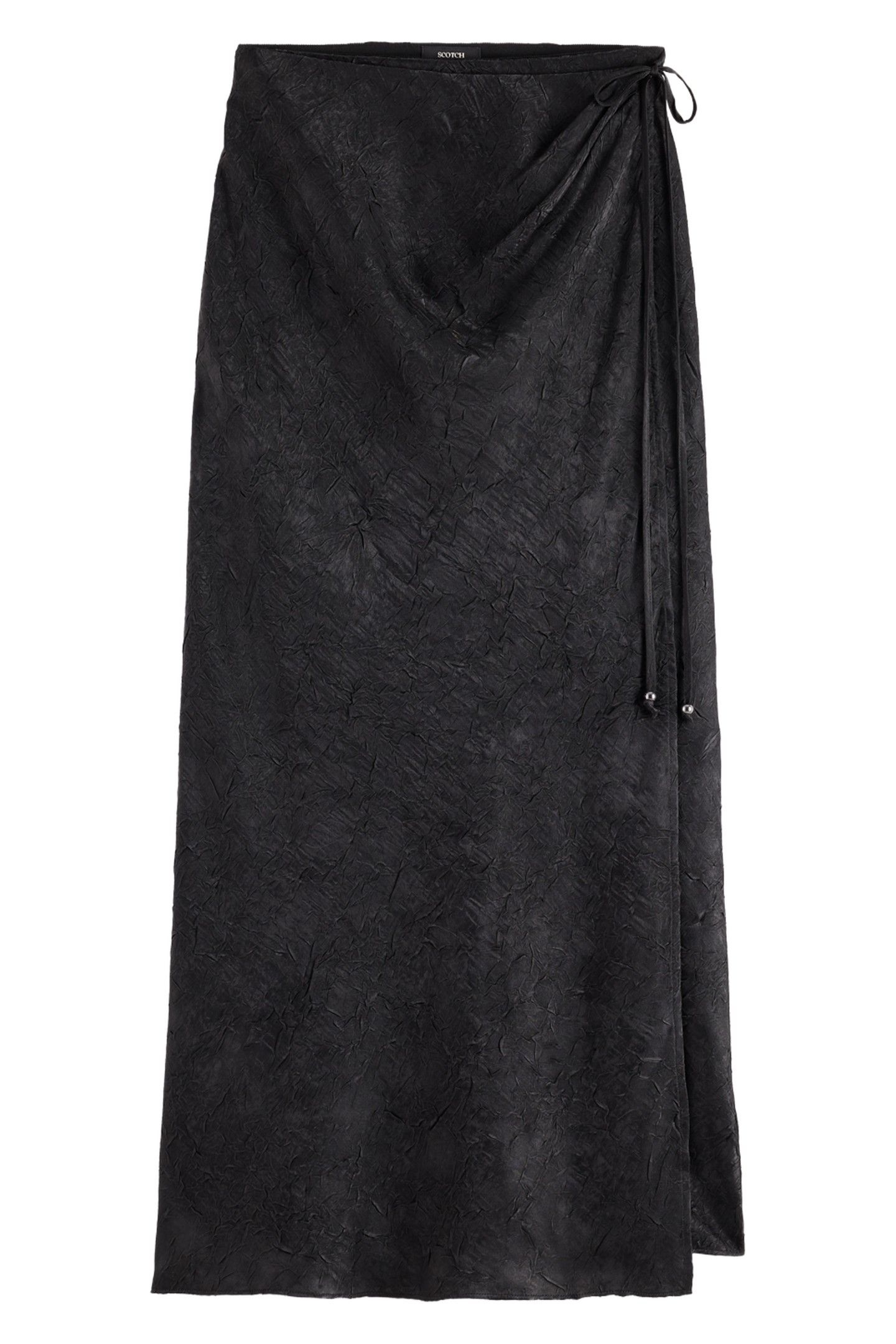 CRUSHED SATIN SKIRT BLACK 8