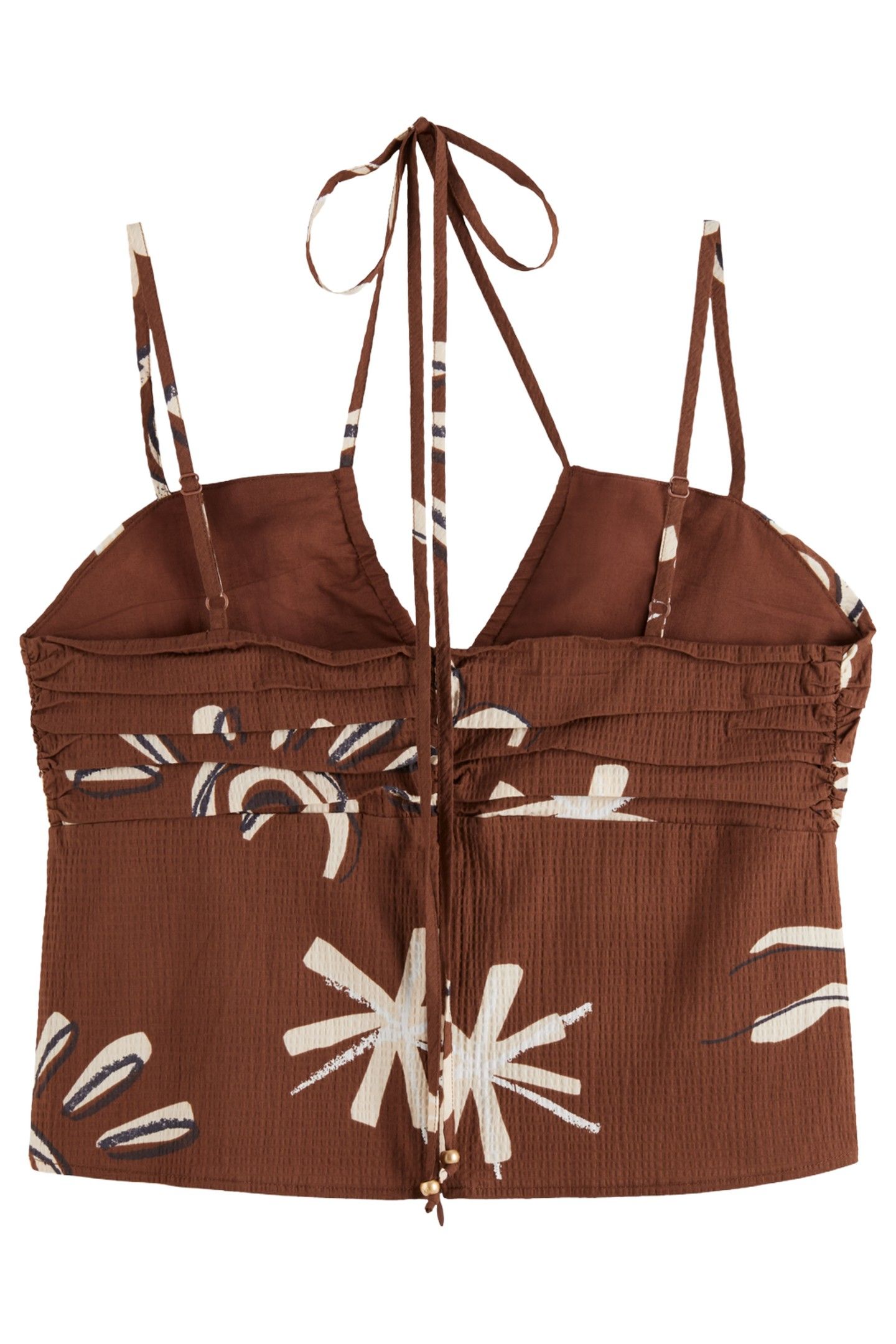 GATHERED STRAPPY TANK INKY SUN BROWN 5