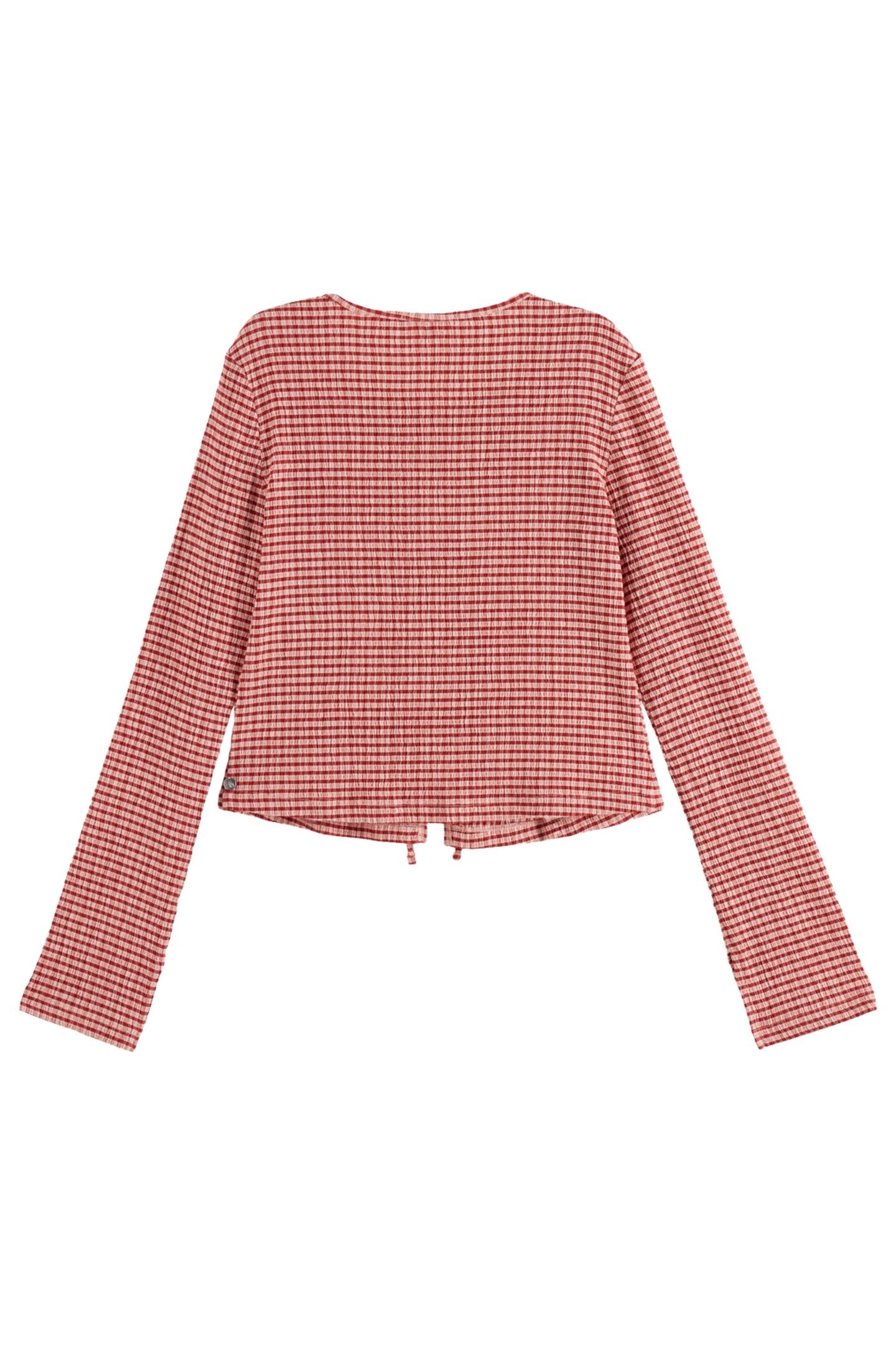 STRUCTURED GINGHAM LS T-SHIRT ROADSIDE RED/ COTTON CANDY 5