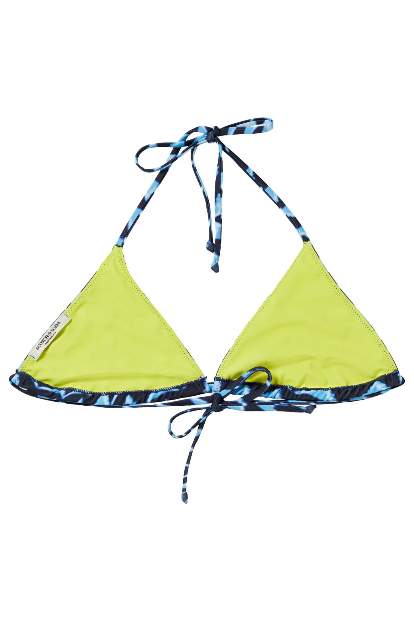 REVERSIBLE PRINTED BIKINI TOP HOUSE OF MIRRORS BLUE 4