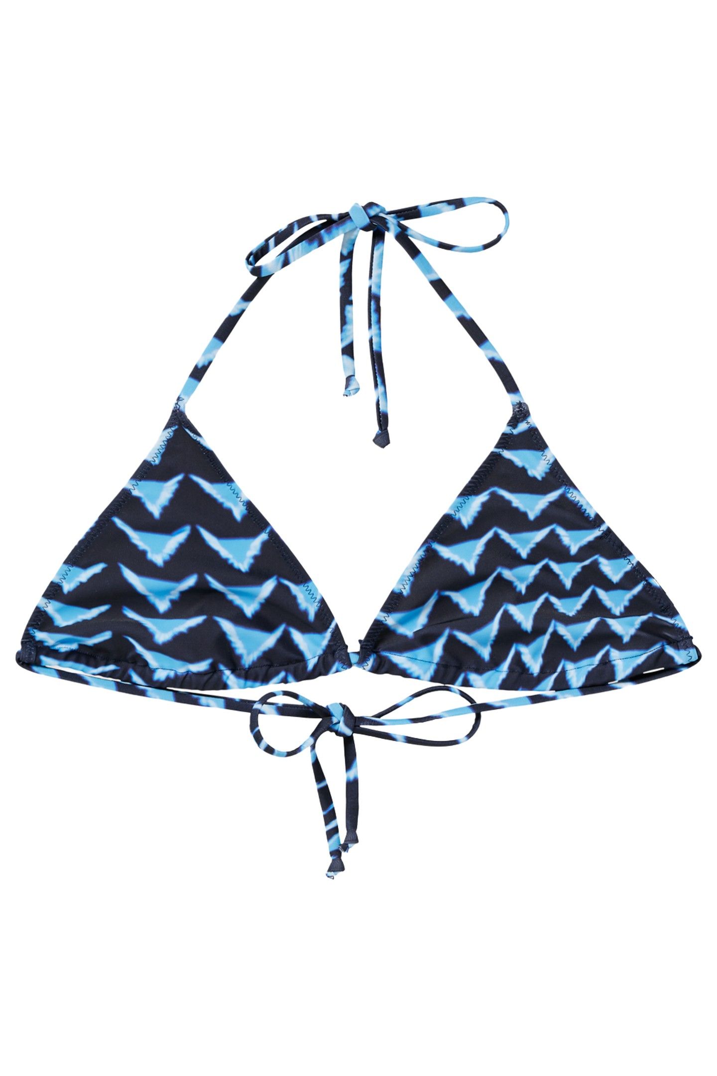 REVERSIBLE PRINTED BIKINI TOP HOUSE OF MIRRORS BLUE 5